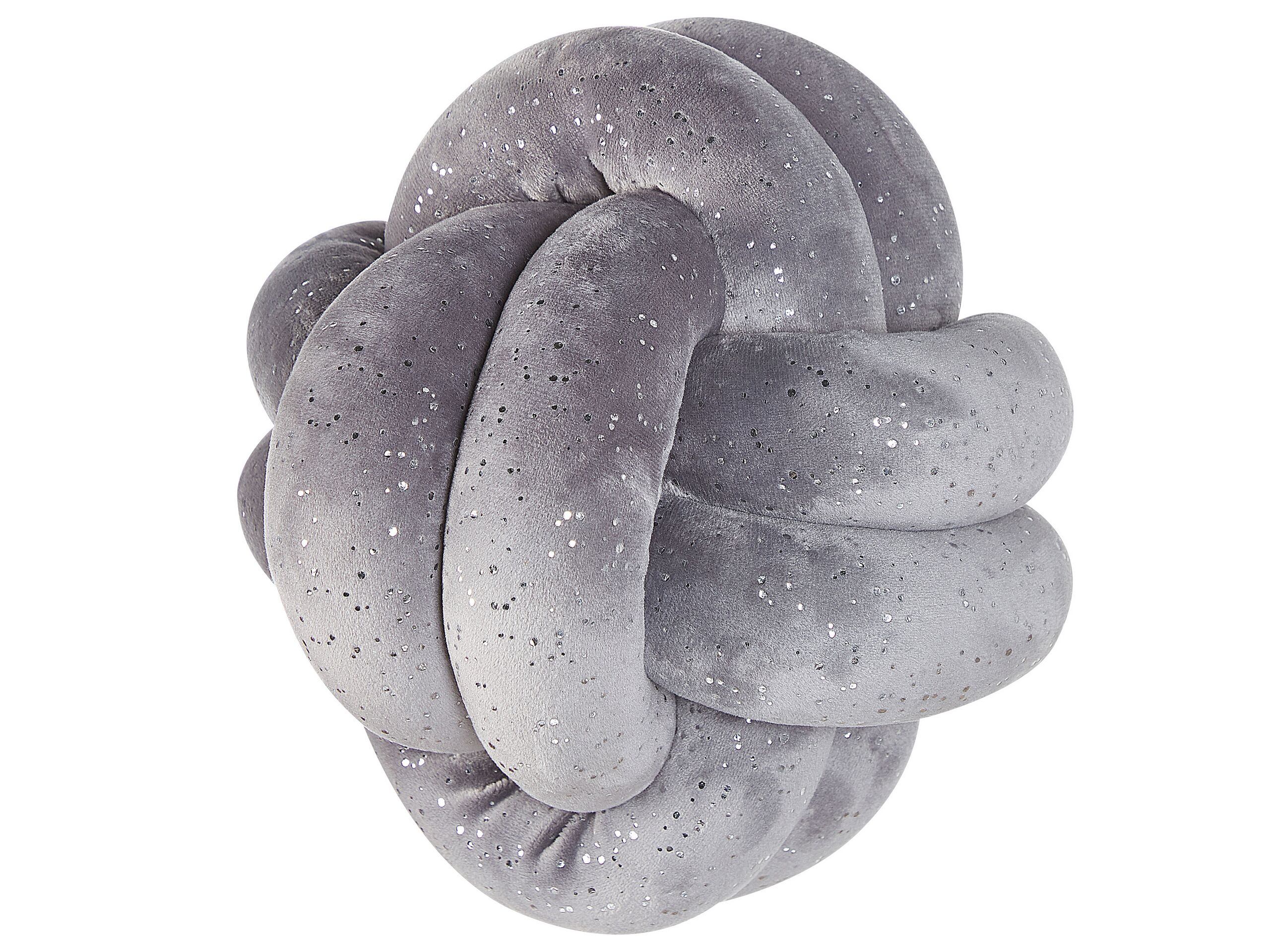 Knot Cushion with Glitter 20x20cm Grey