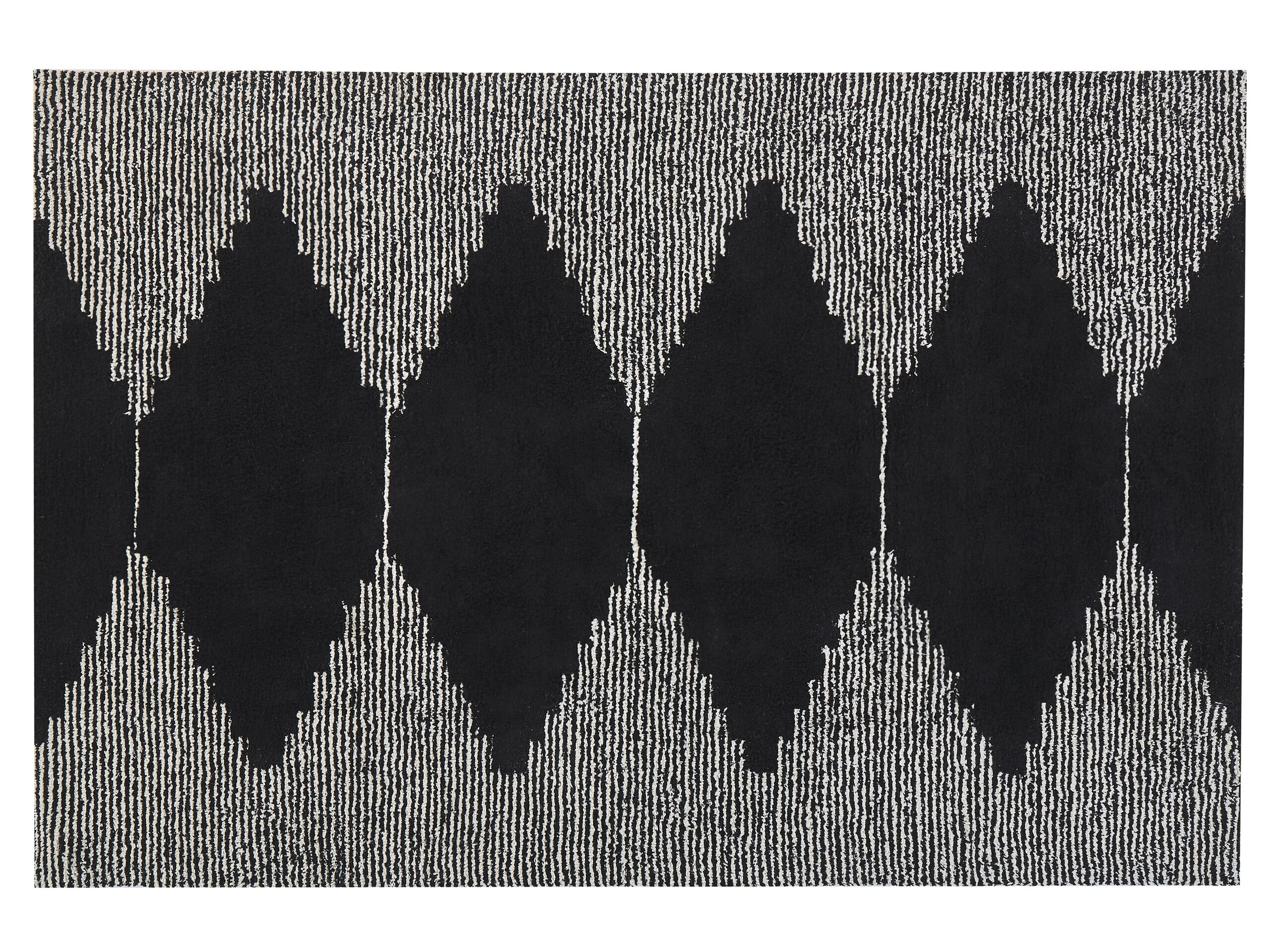 Cotton Area Rug 140x200cm Black and White