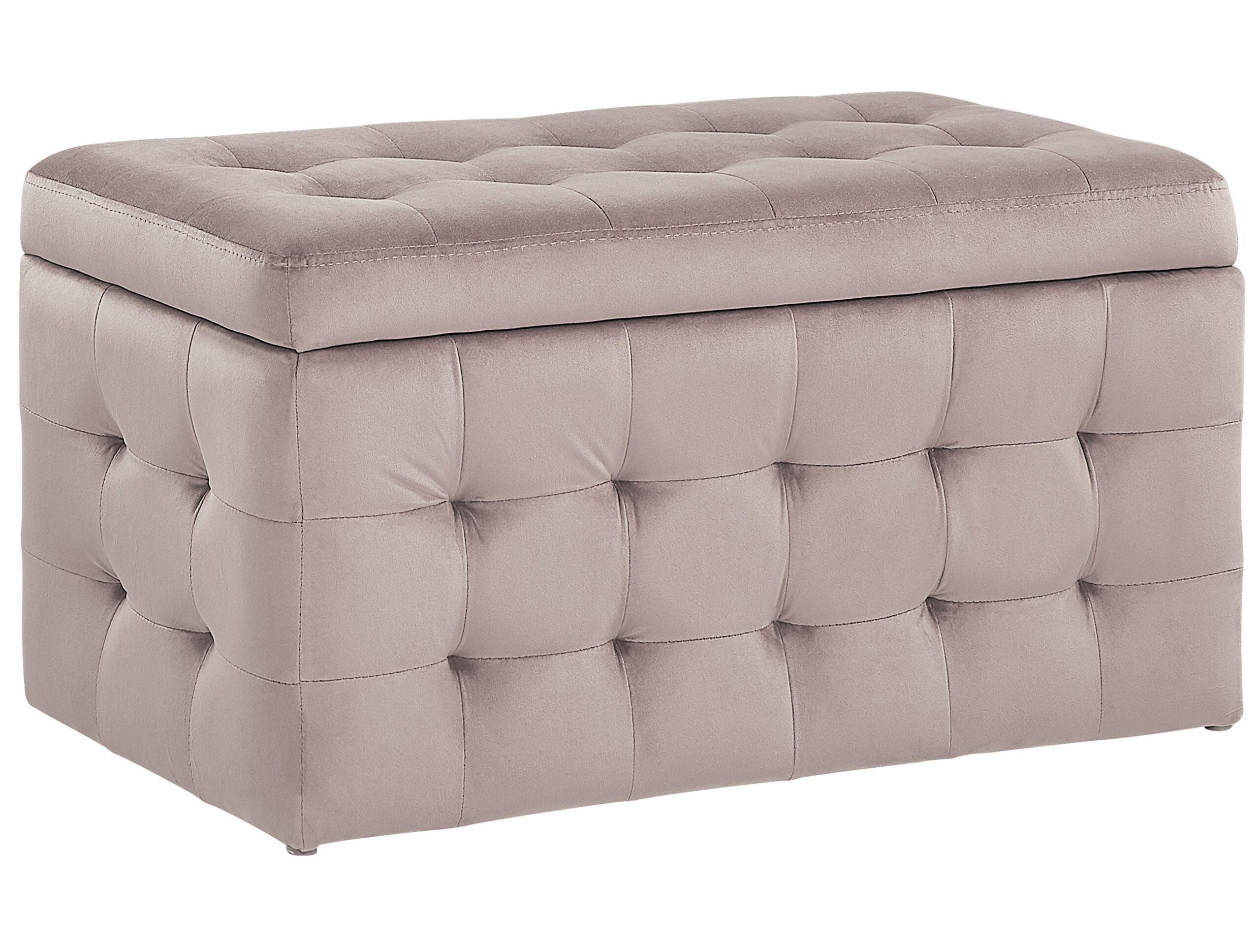 Velvet Storage Ottoman Pink MICHIGAN