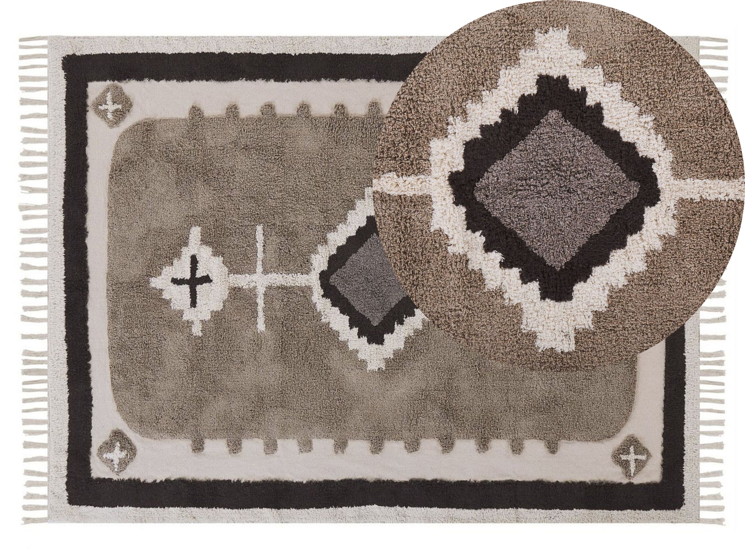 Cotton Area Rug 140x200cm Beige