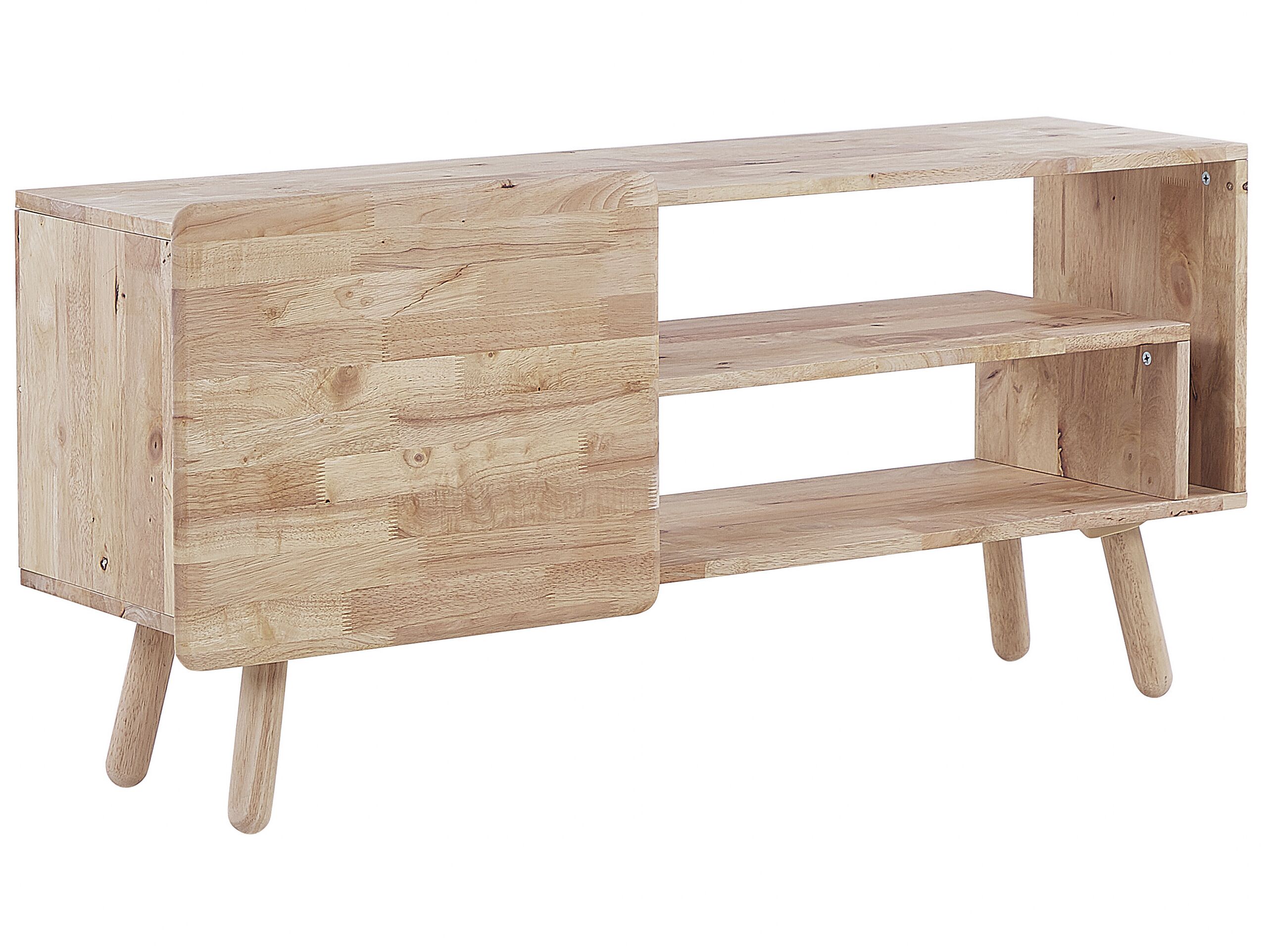 Rubberwood TV Stand Light Wood WESTFIELD