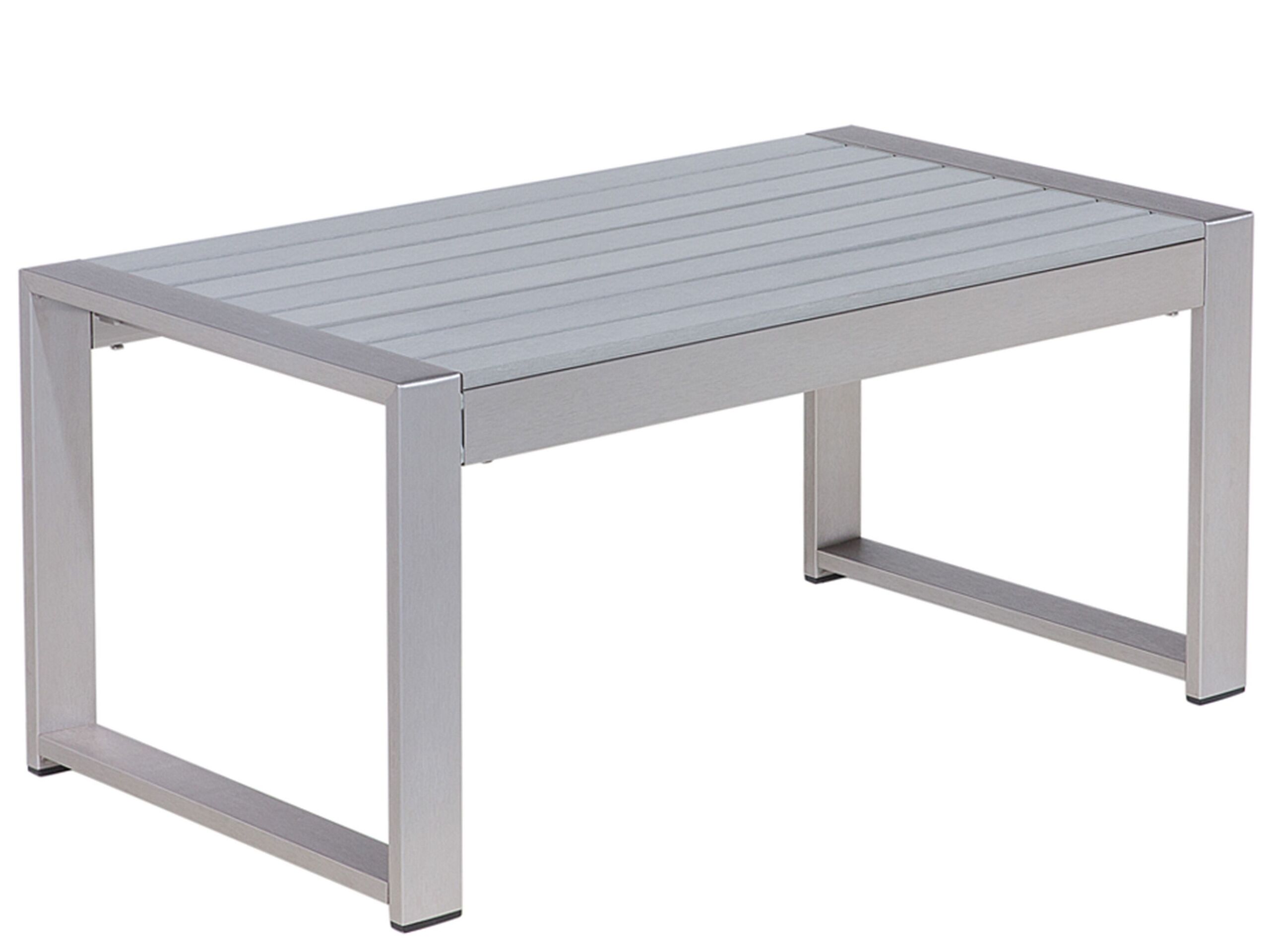 Aluminium Garden Coffee Table 90 x 50 cm Light Grey SALERNO
