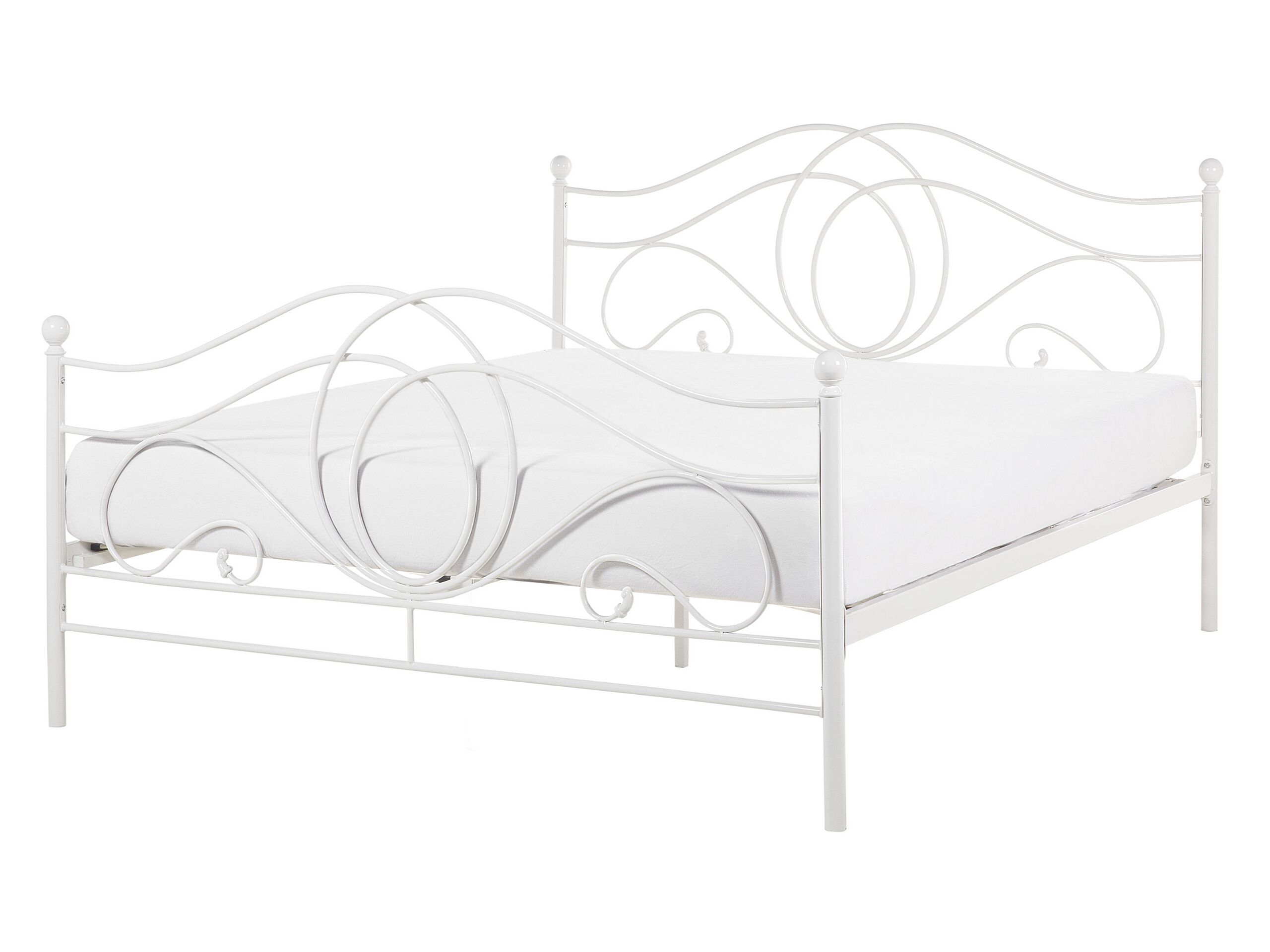Metal EU Double Size Bed White LYRA