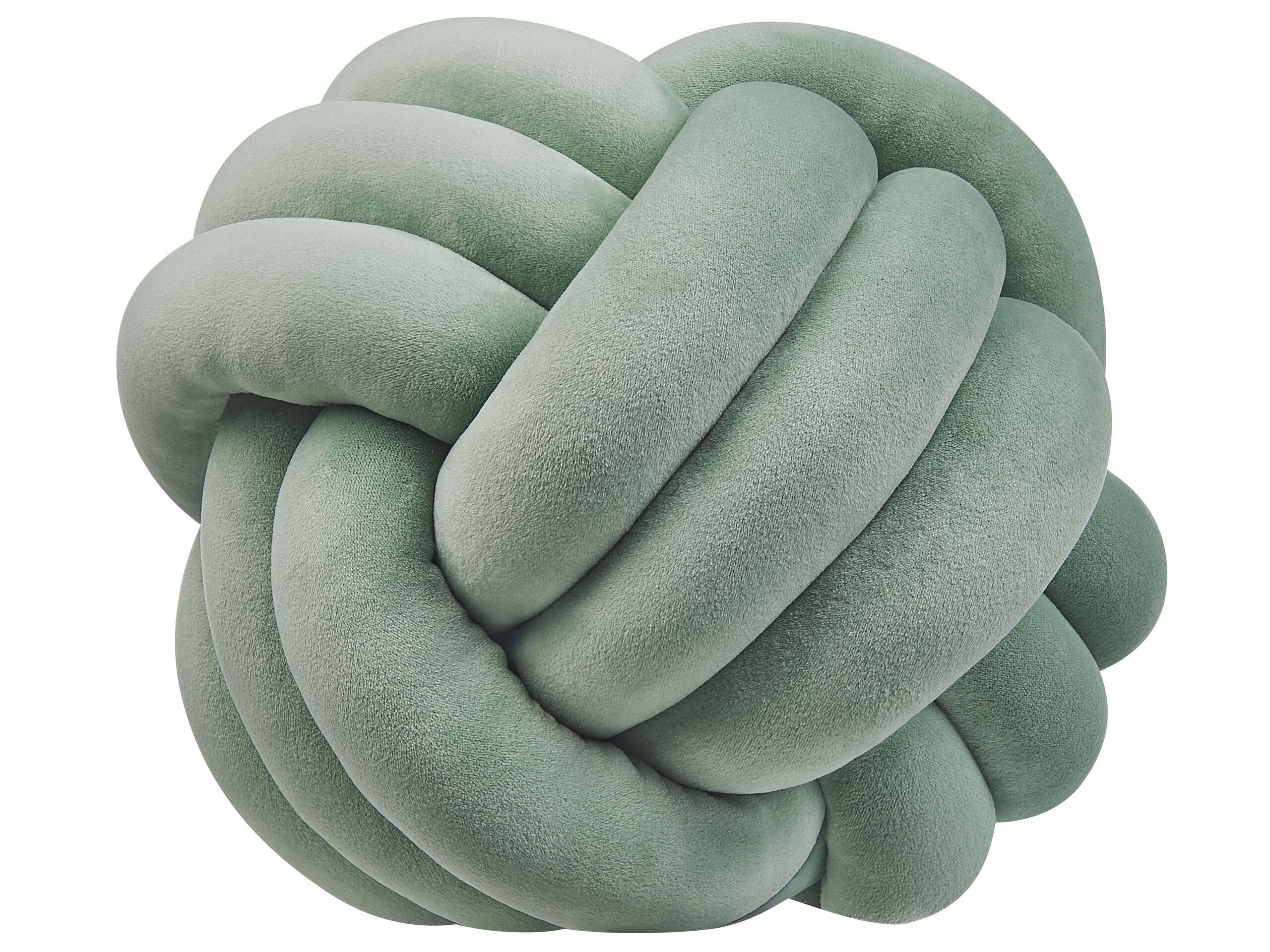 Velvet Knot Cushion 30x30cm Green
