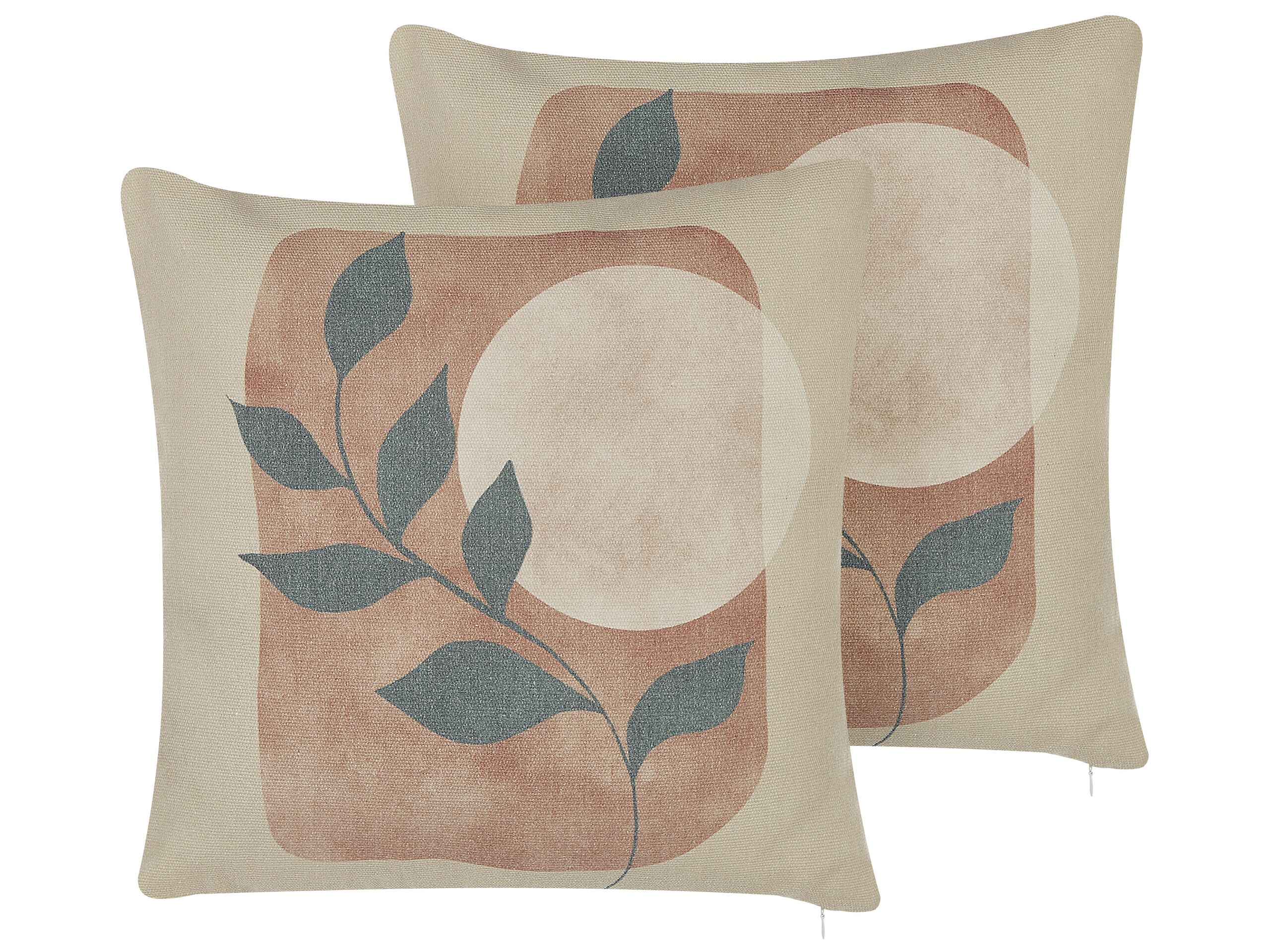 Set of 2 Cushions Abstract Pattern 45x45cm Multicolour
