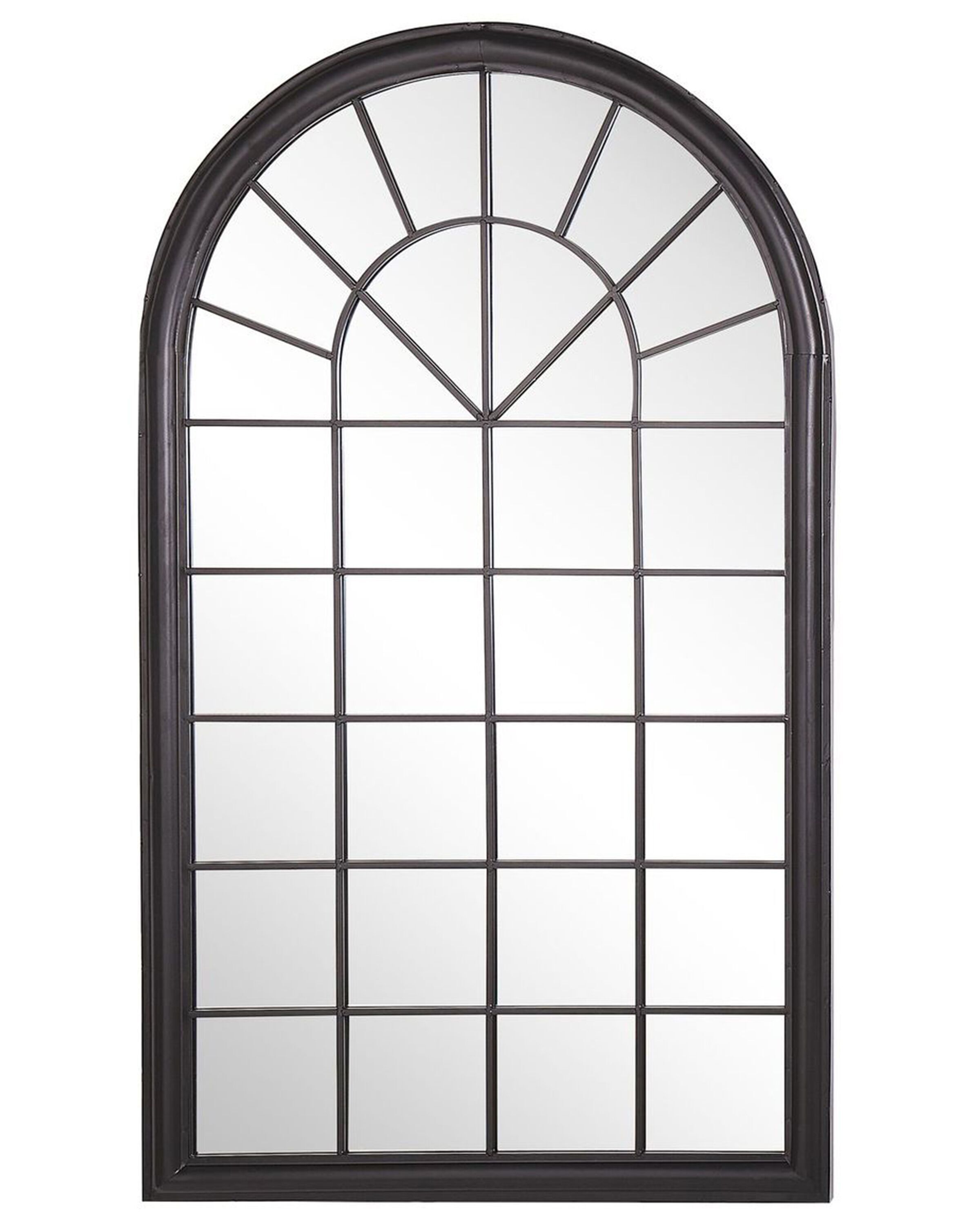Metal Window Wall Mirror 77x130cm Black