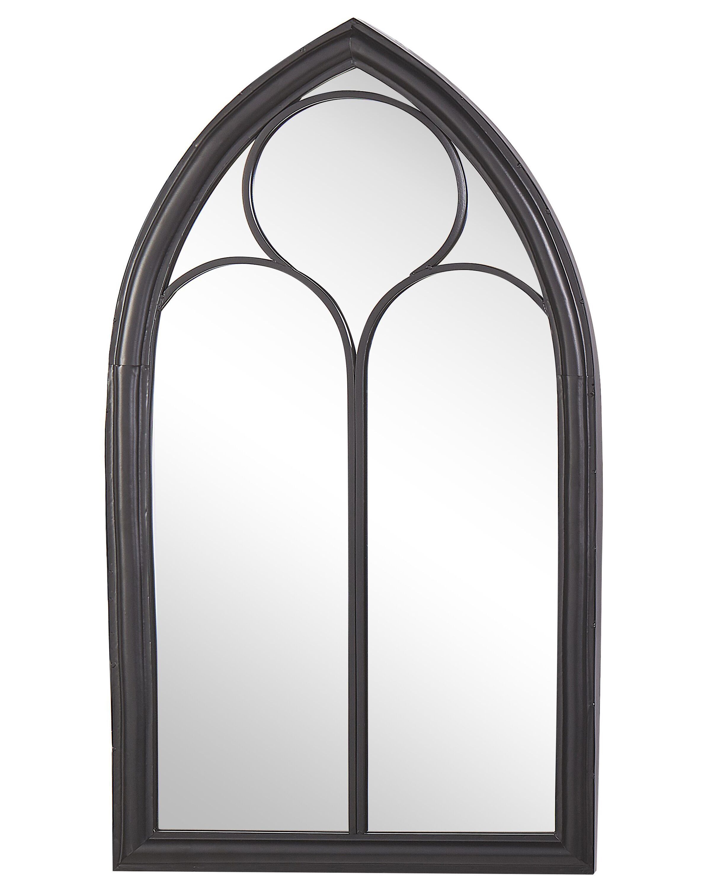 Metal Window Wall Mirror 62x113cm Black