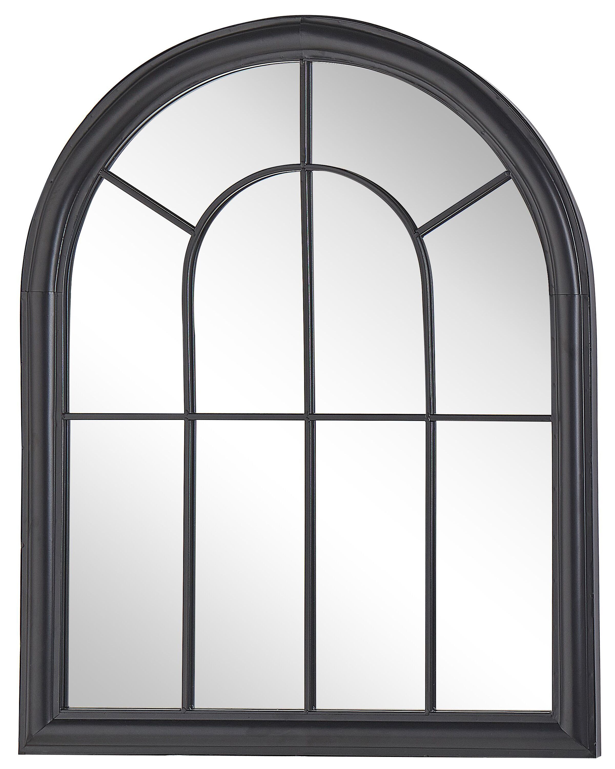 Metal Window Wall Mirror 69x89cm Black