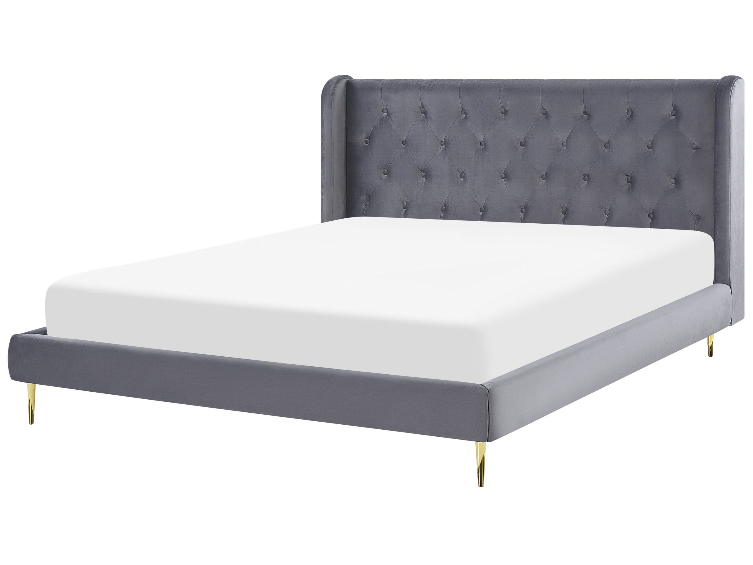 Velvet EU Super King Size Bed Grey FORBACH