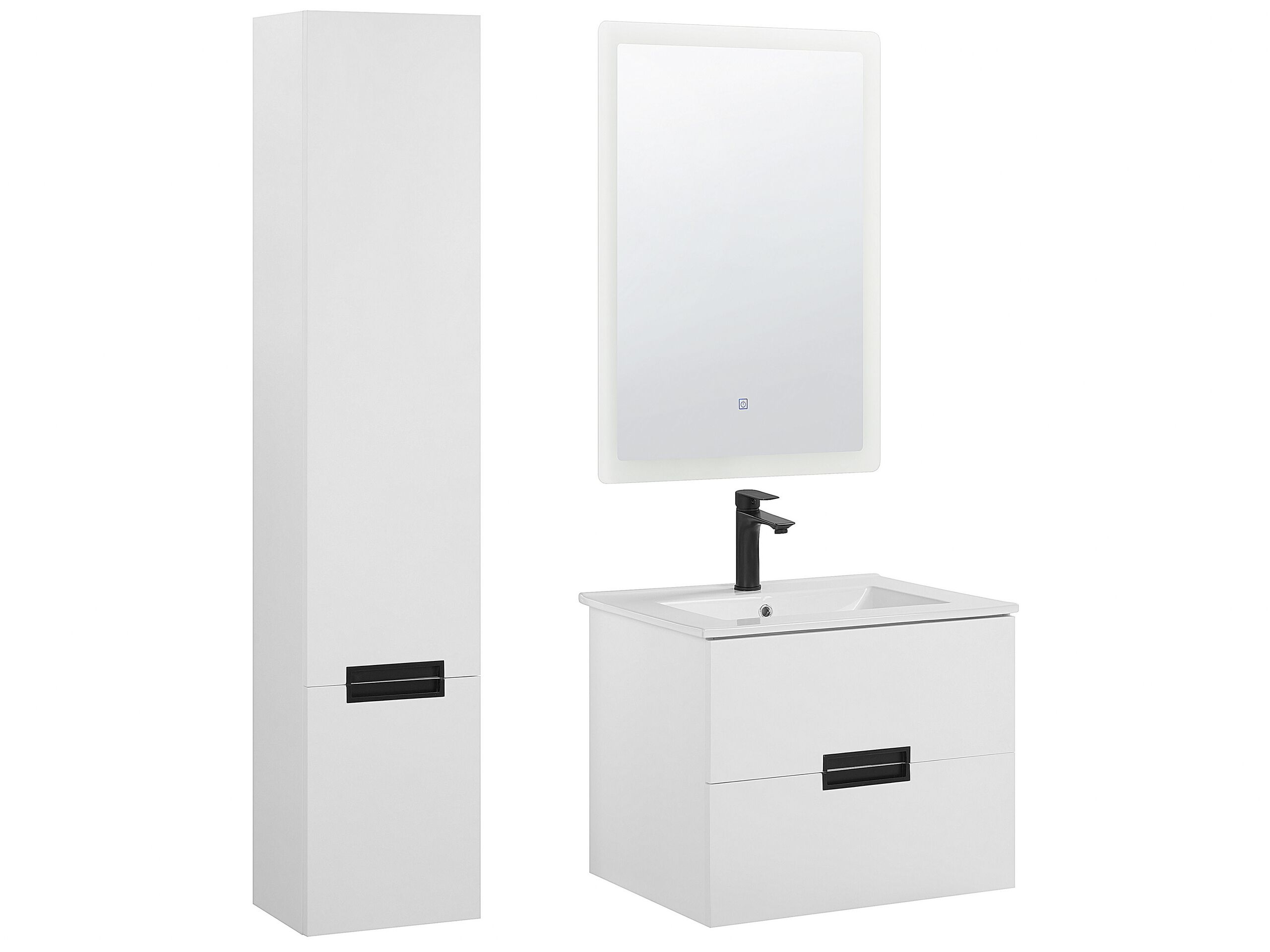 3 Piece Bathroom Furniture Set White TUDELA