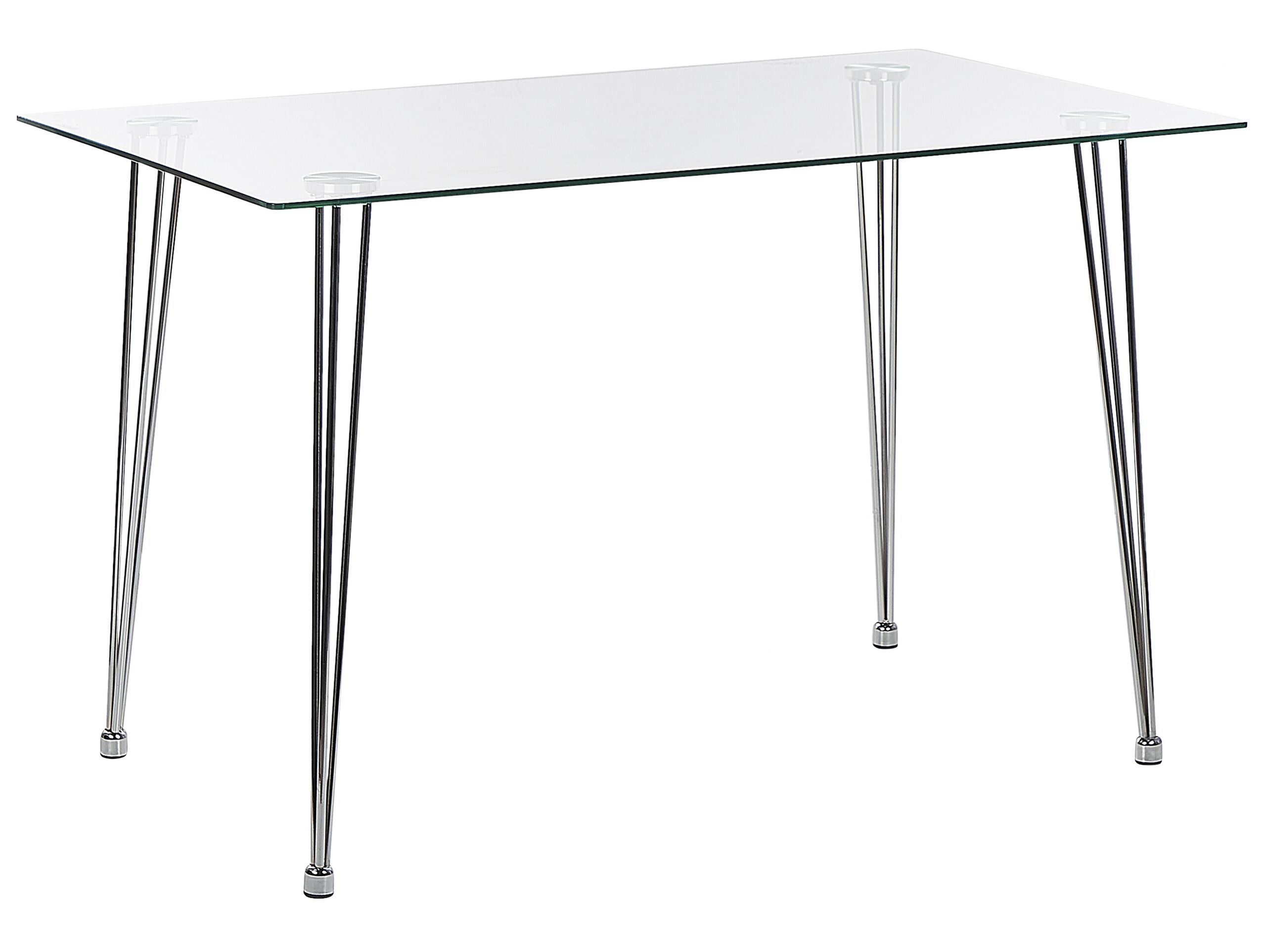 Glass Top Dining Table 120 x 70 cm Silver WINSTON
