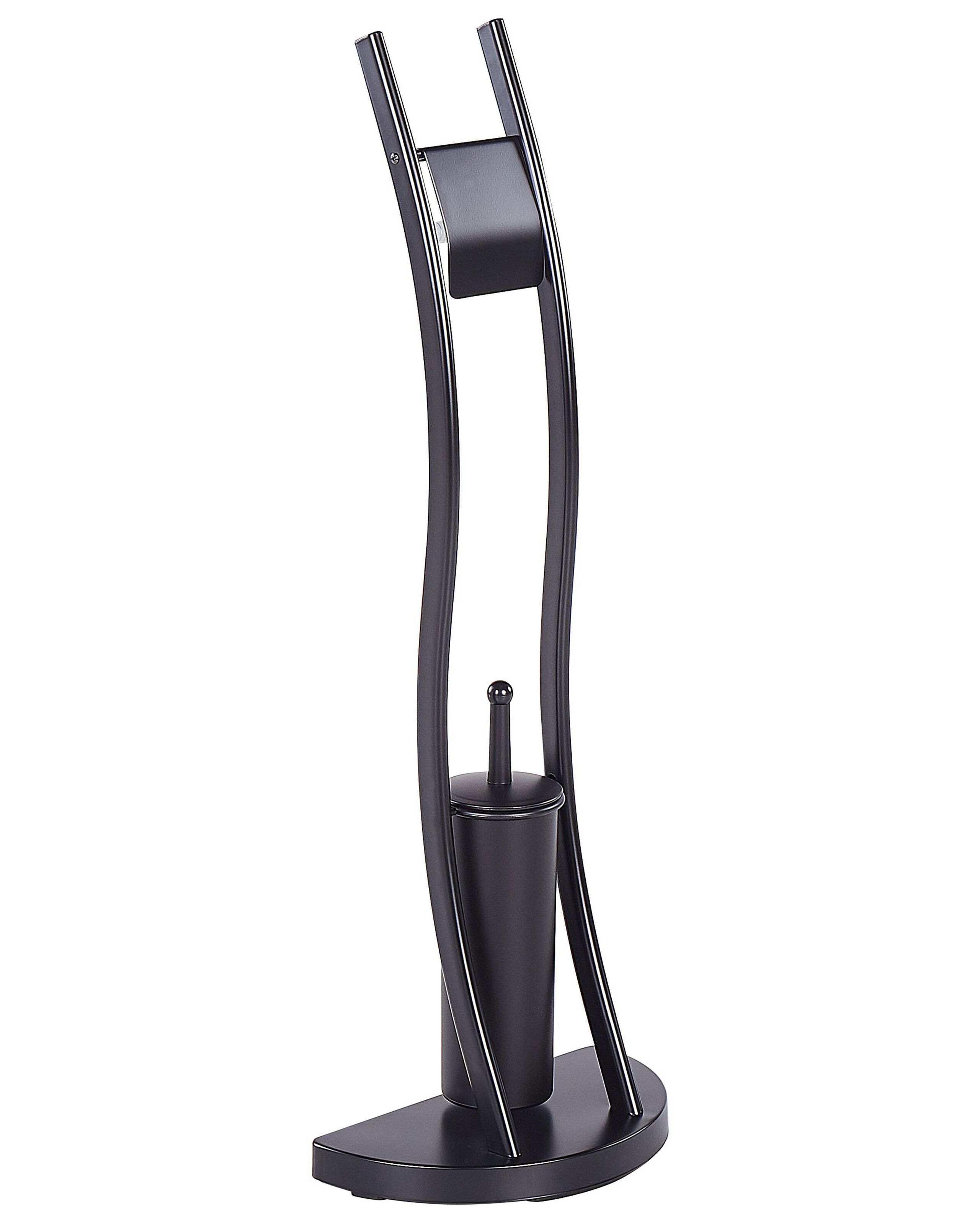 Freestanding Toilet Paper and Brush Holder Black SOACHA