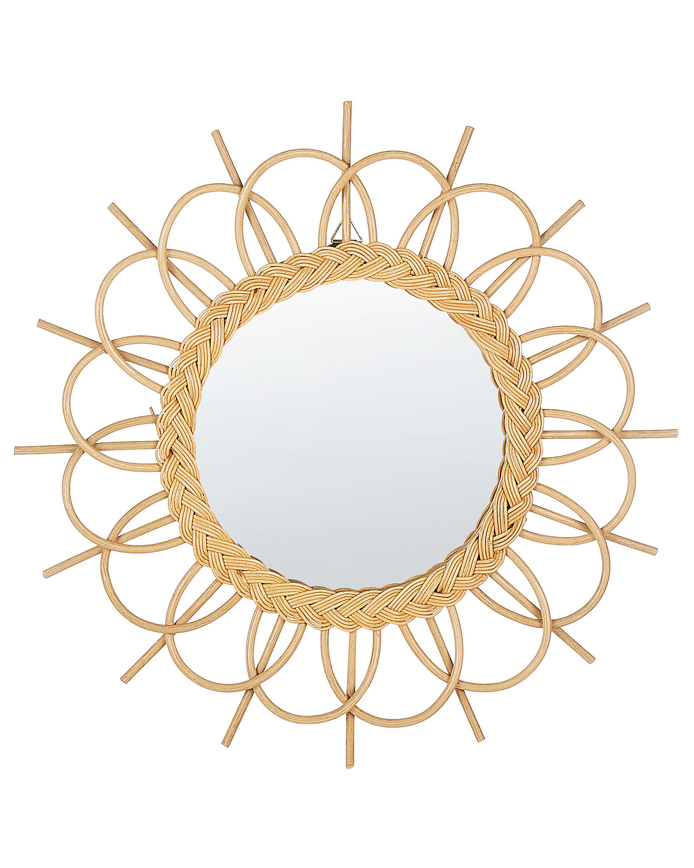Rattan Sunburst Wall Mirror 60cm Natural