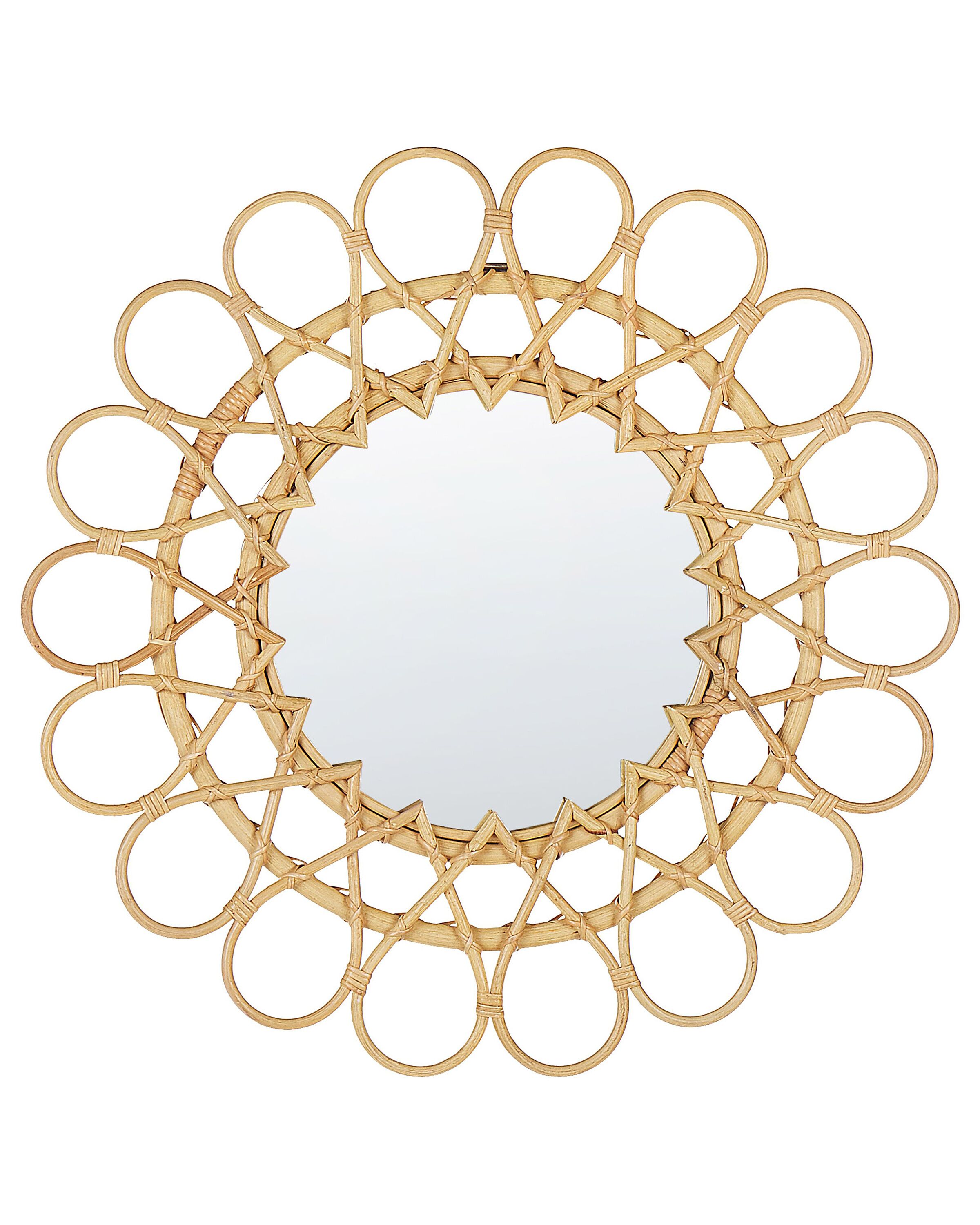 Rattan Sunburst Wall Mirror 60cm Natural