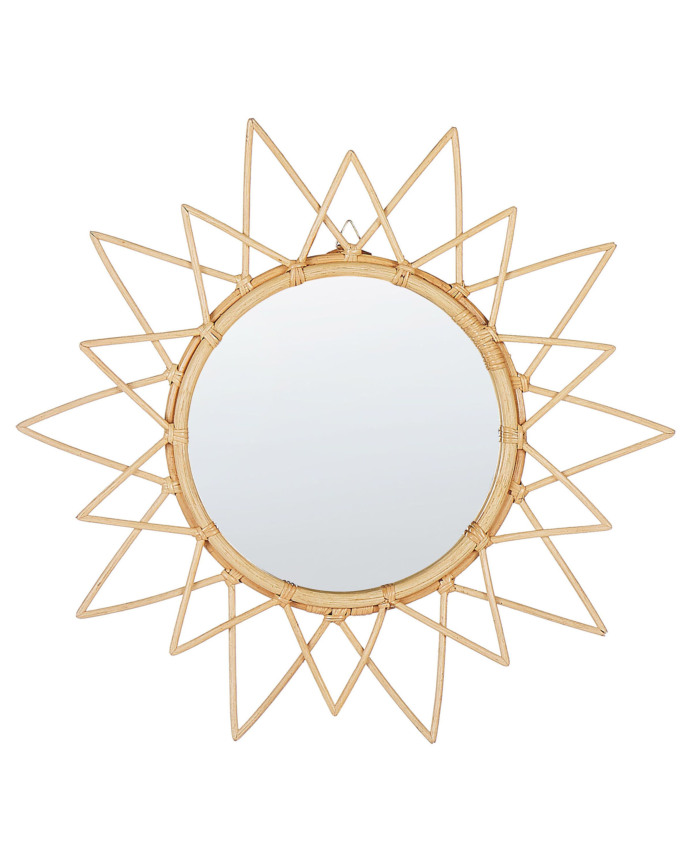 Rattan Sunburst Wall Mirror 61cm Natural