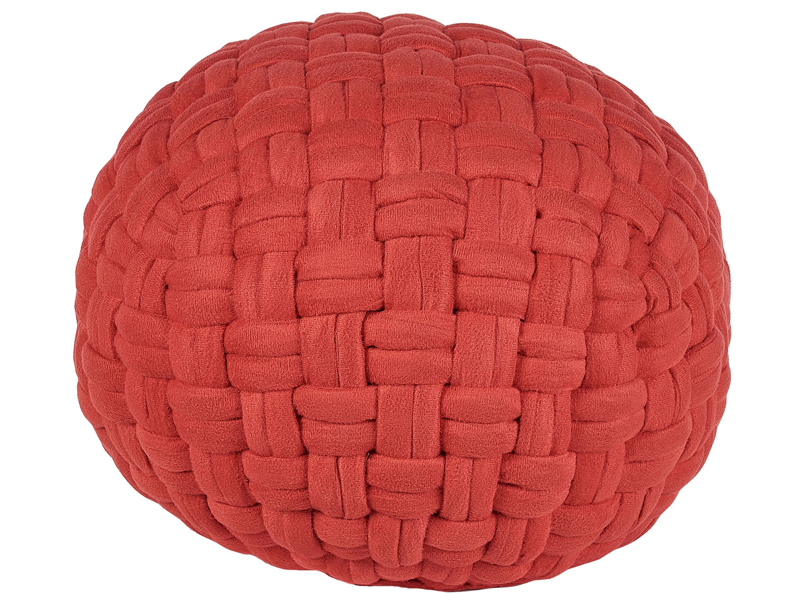 Velvet Pouffe Ottoman 45 x 35 cm Red HOPA