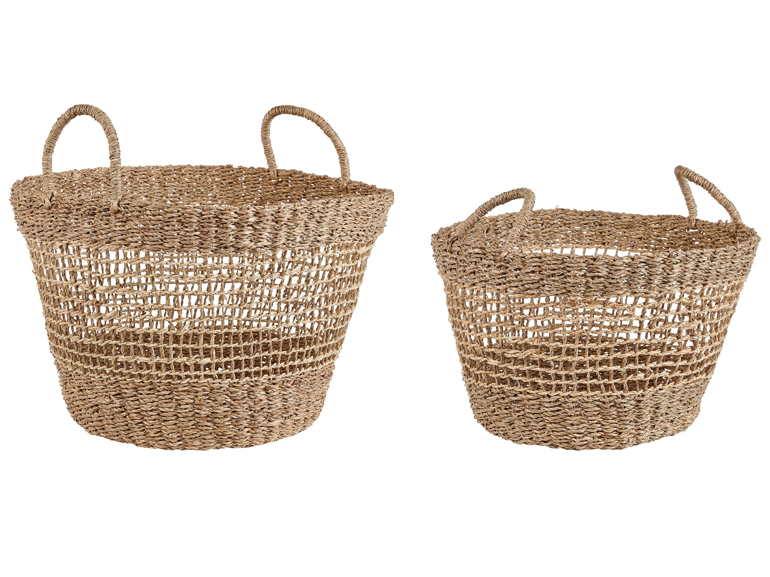 Set of 2 Seagrass Baskets Natural