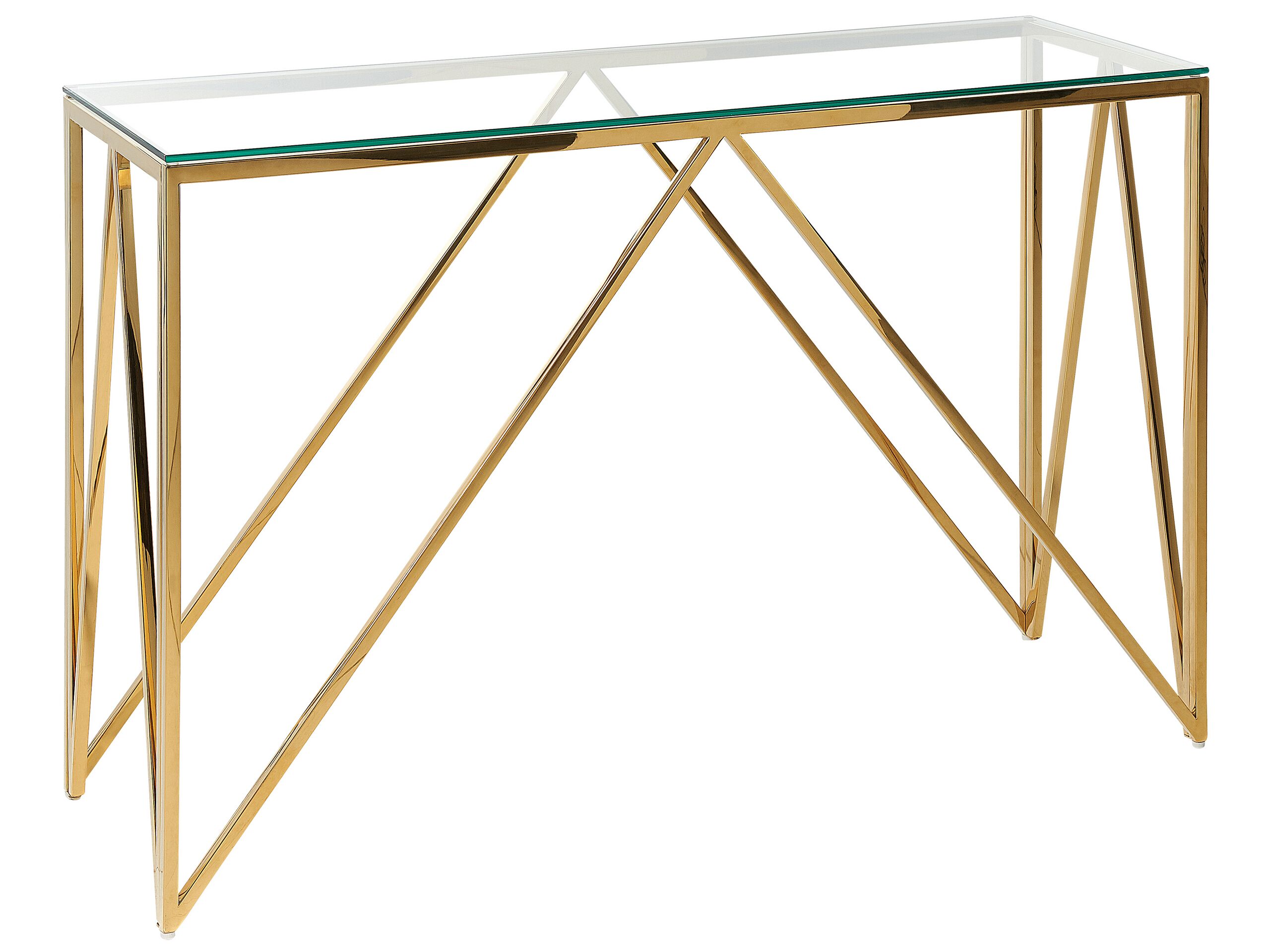 Glass Top Console Table Gold WESO