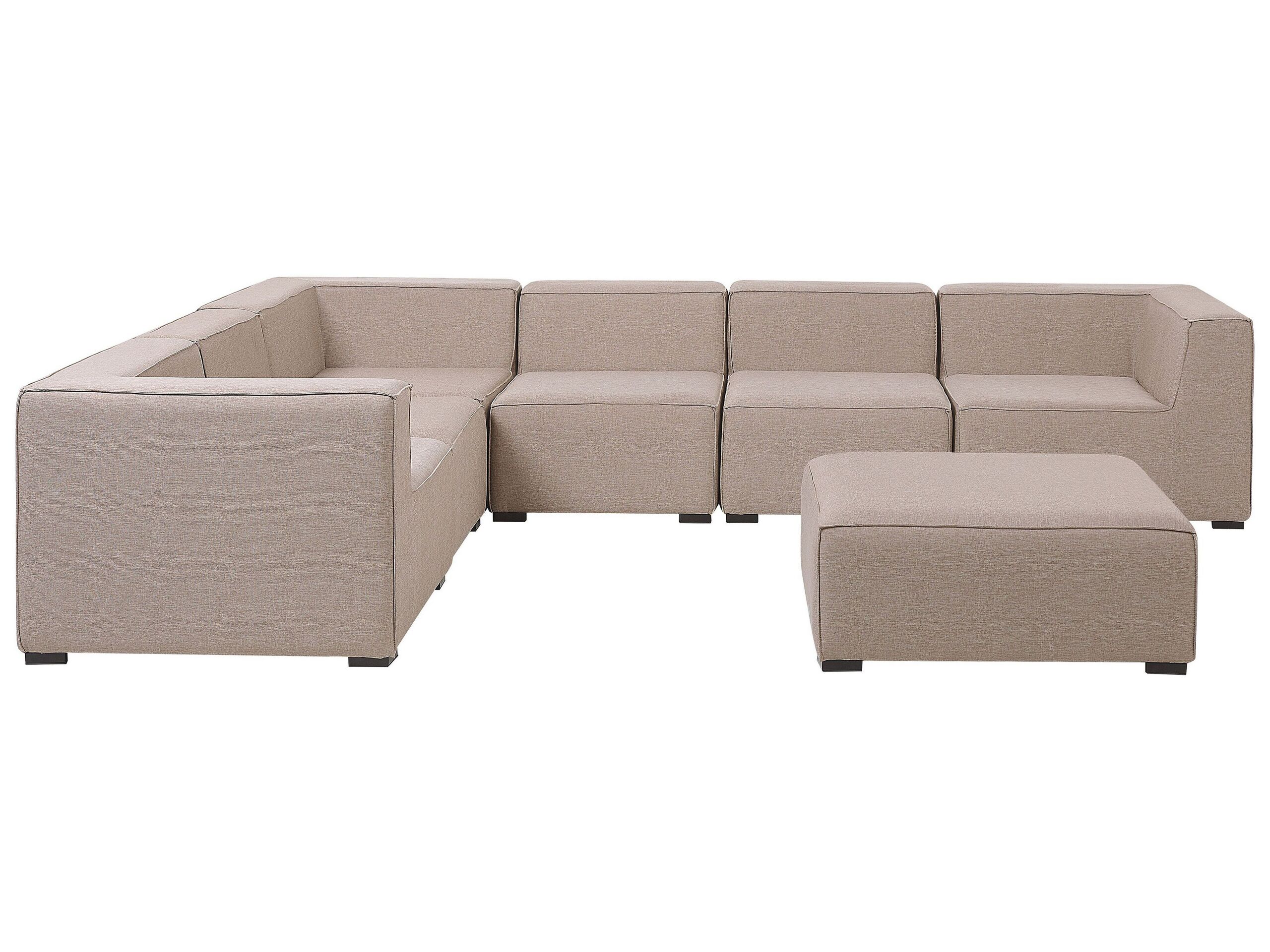 Right Hand 7 Seater Modular Garden Corner Sofa Set Beige AREZZO