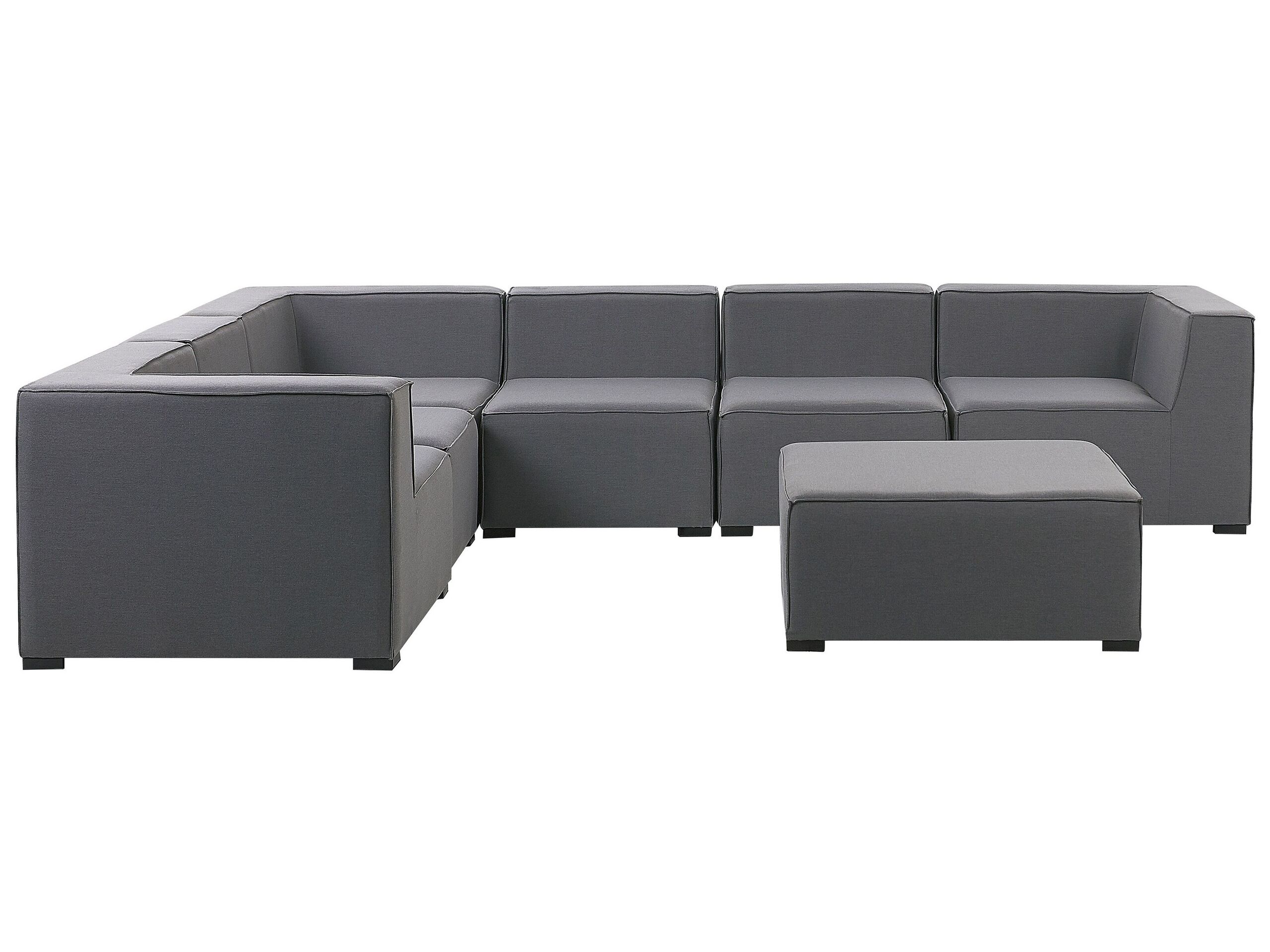 Right Hand 7 Seater Modular Garden Corner Sofa Set Grey AREZZO