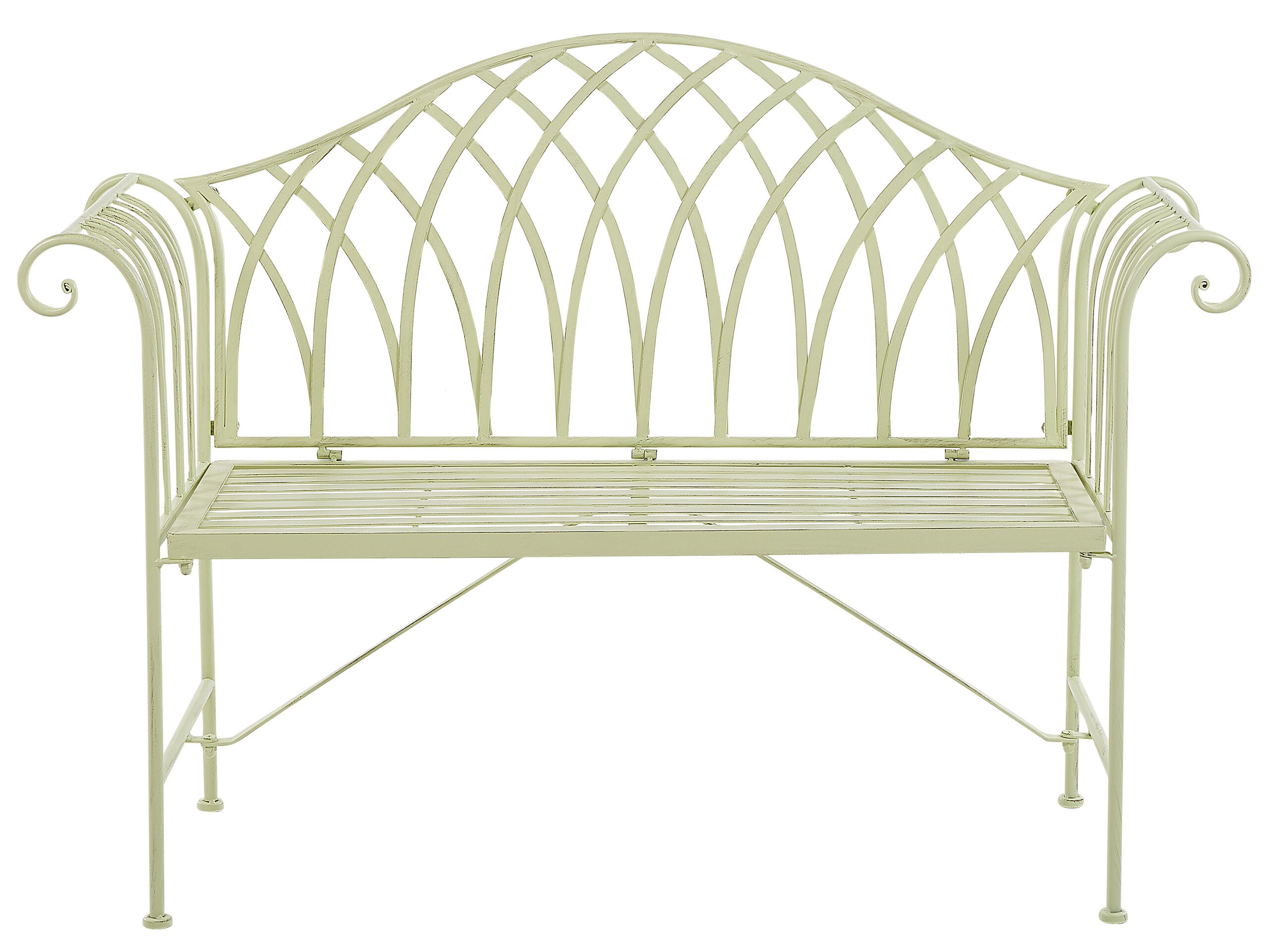Metal Garden Bench 130 cm Light Green MILAZZO