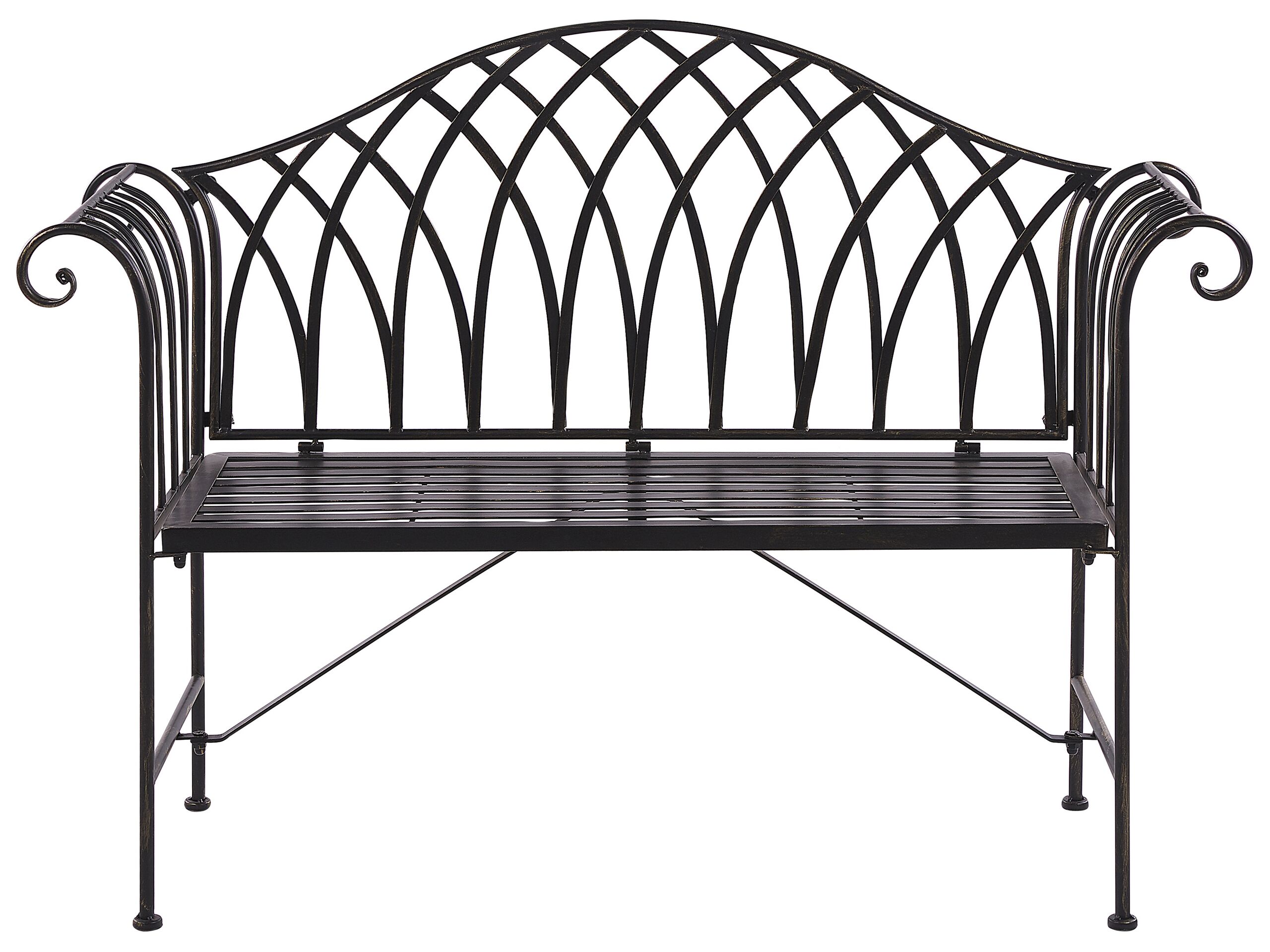 Metal Garden Bench 130 cm Black MILAZZO
