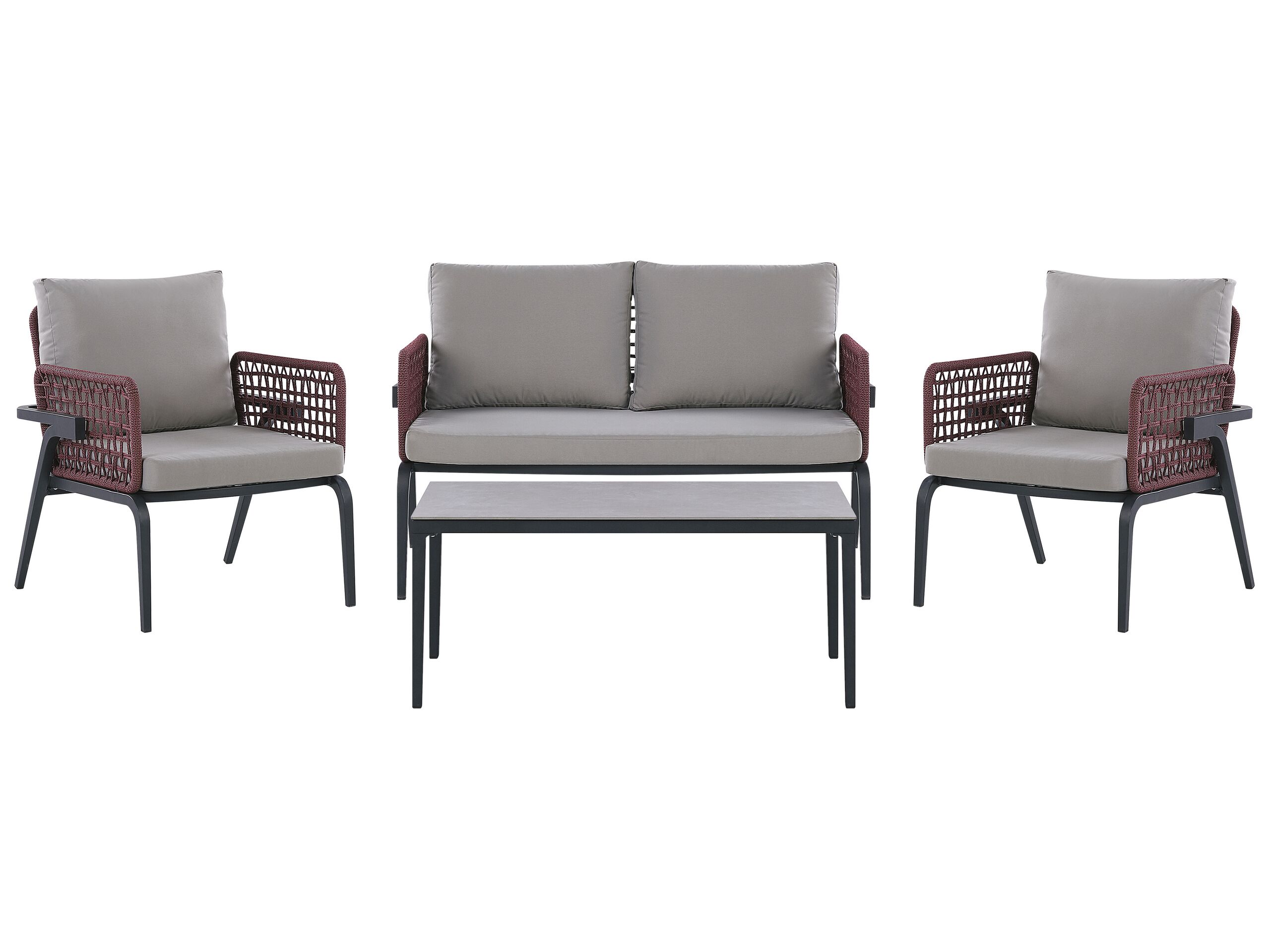 4 Seater Aluminium Garden Sofa Set Grey SCIACCA