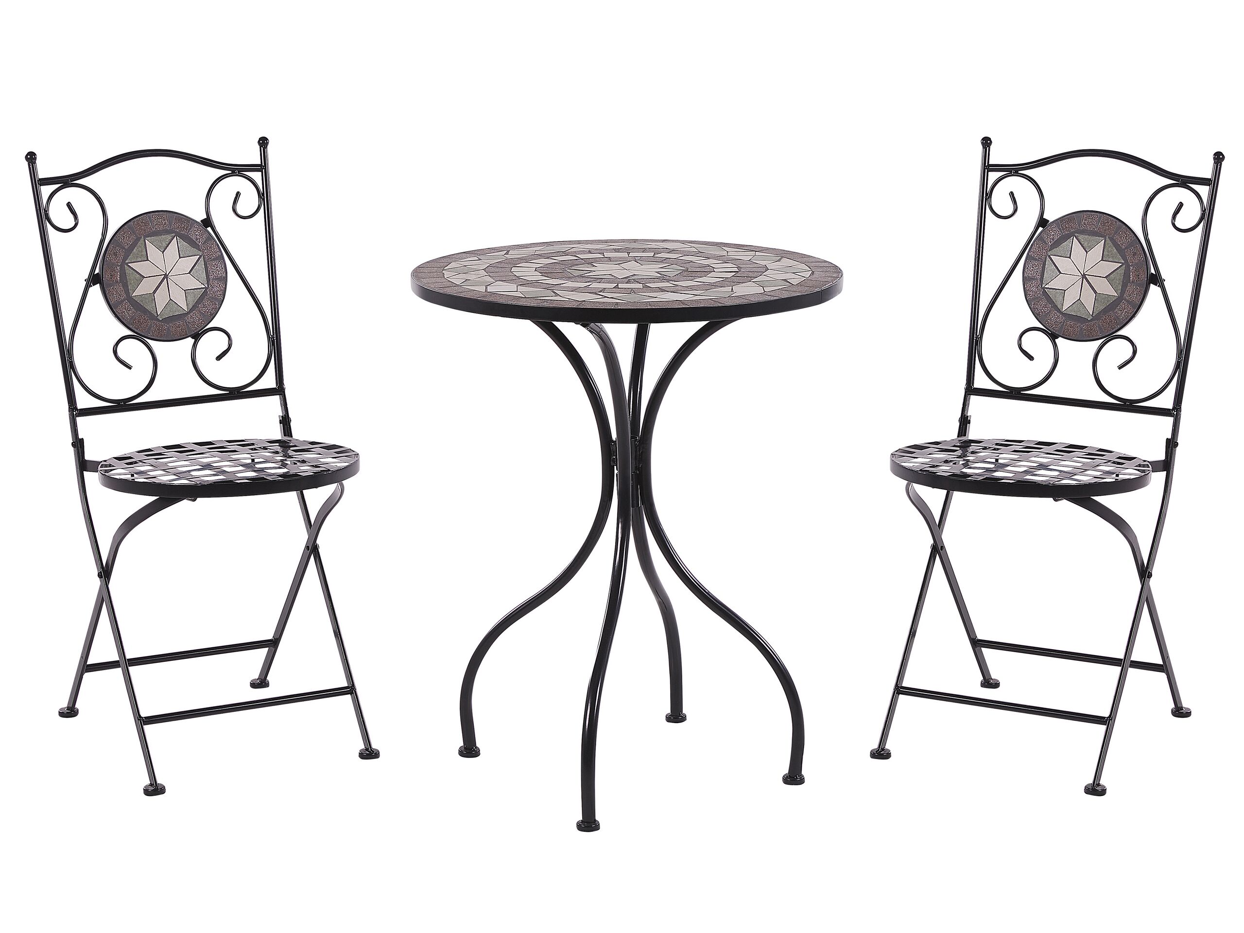 Metal Garden Bistro Set Black CARIATI