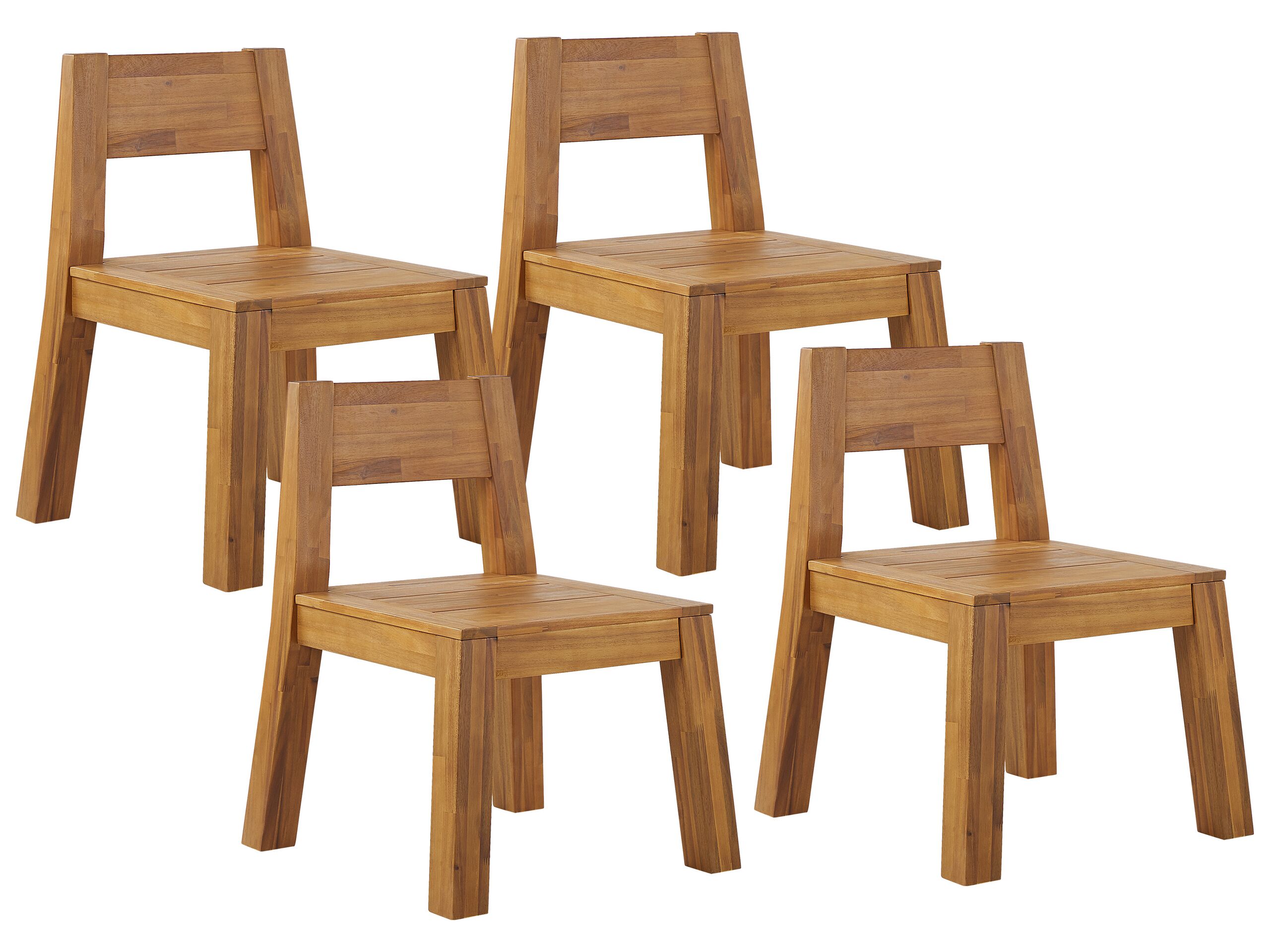Set of 4 Acacia Wood Garden Chairs LIVORNO