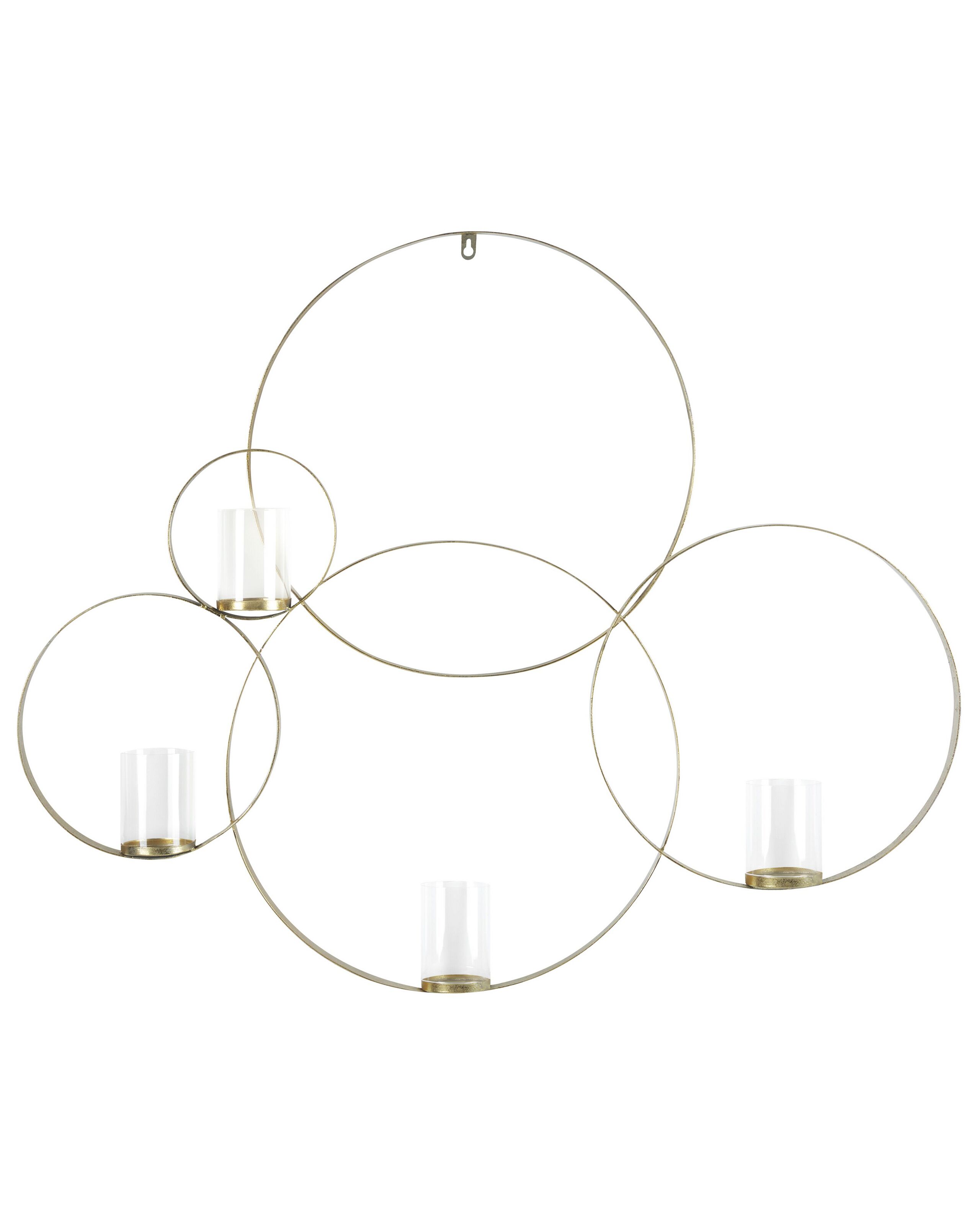 Metal Wall Candle Holder 80cm Gold