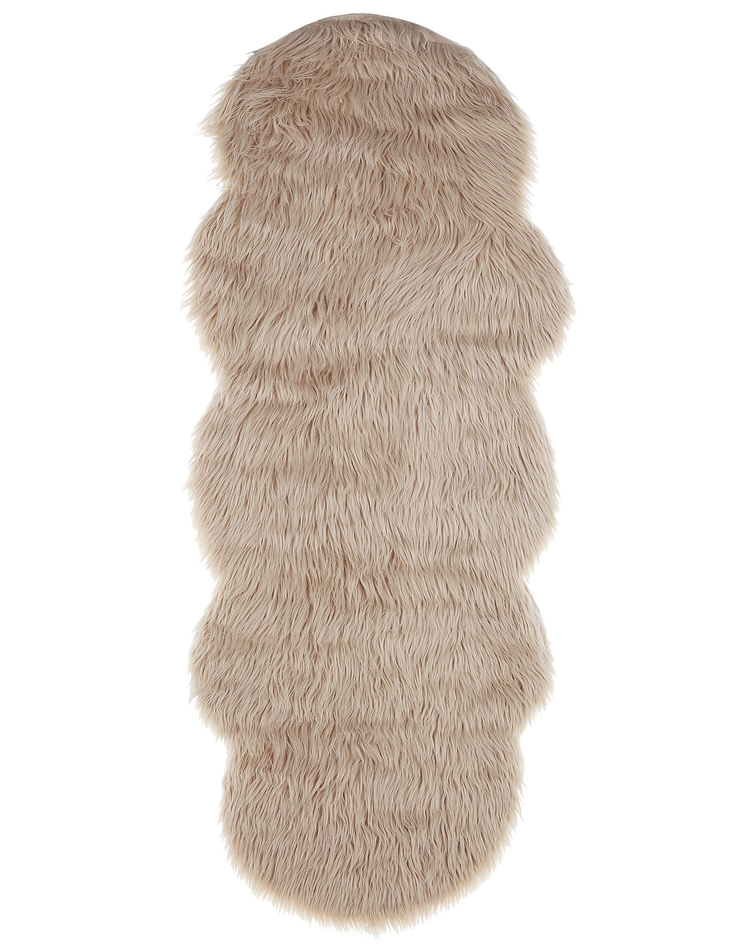 Faux Sheepskin Rug Sand Beige MAMUNGARI