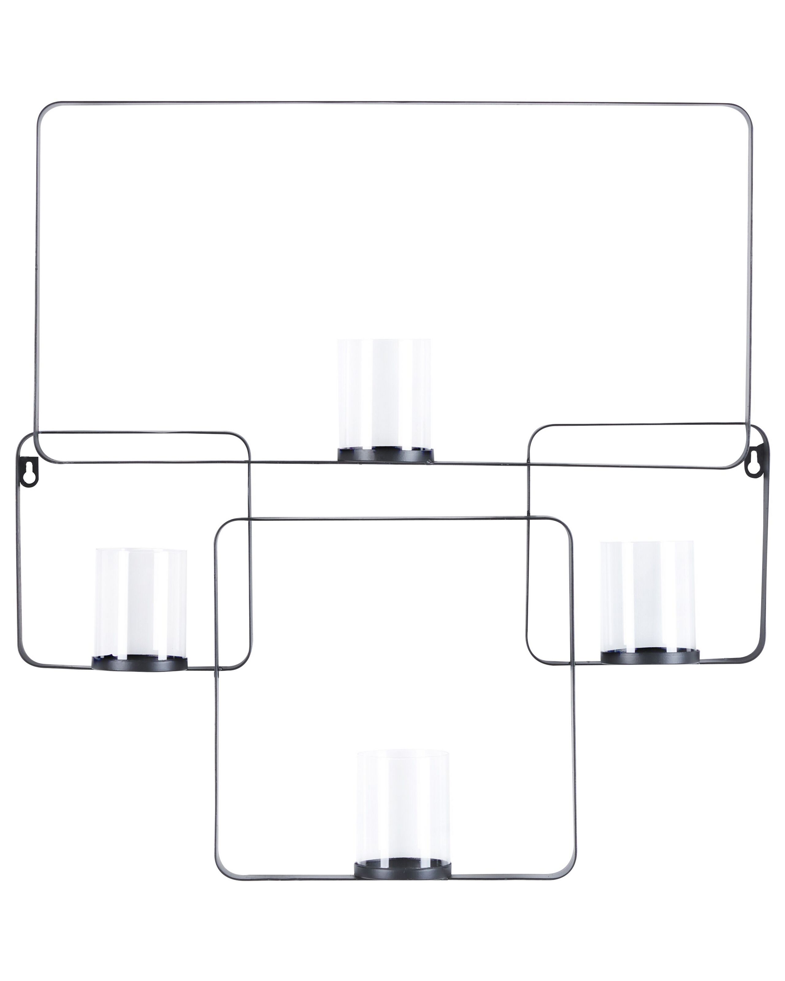 Metal Wall Candle Holder 65cm Black