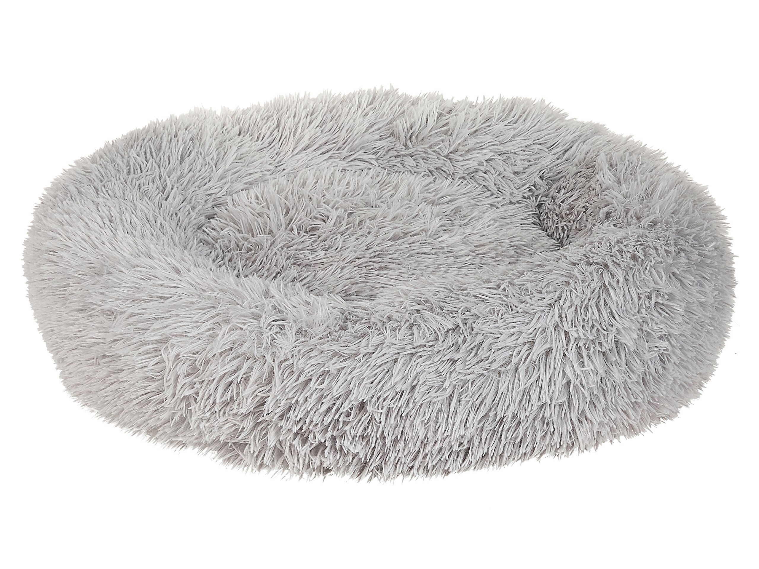 Faux Fur Pet Bed Ã ̧ 60 cm Light Grey KULU