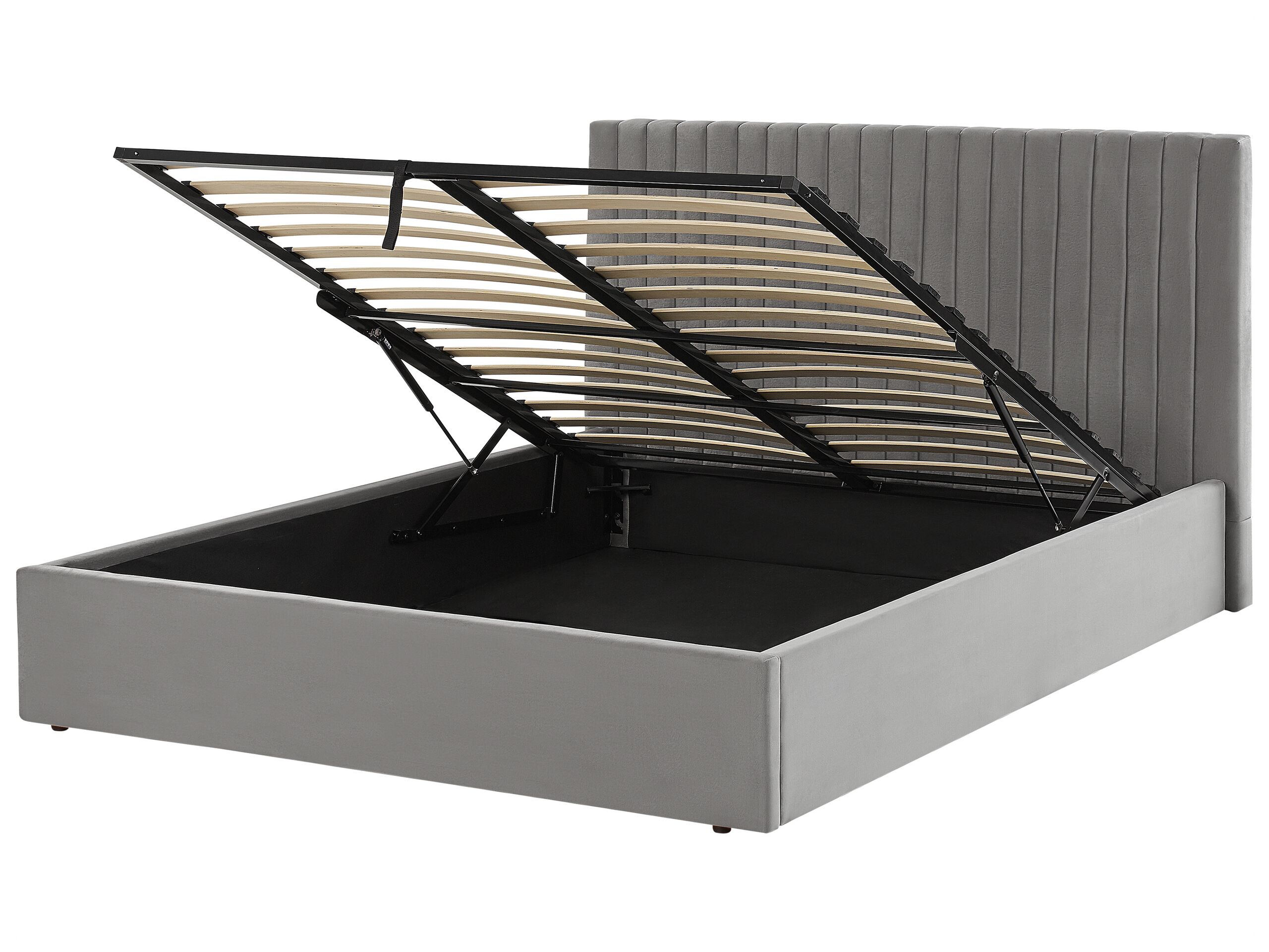 Velvet EU King Size Ottoman Bed Grey VION