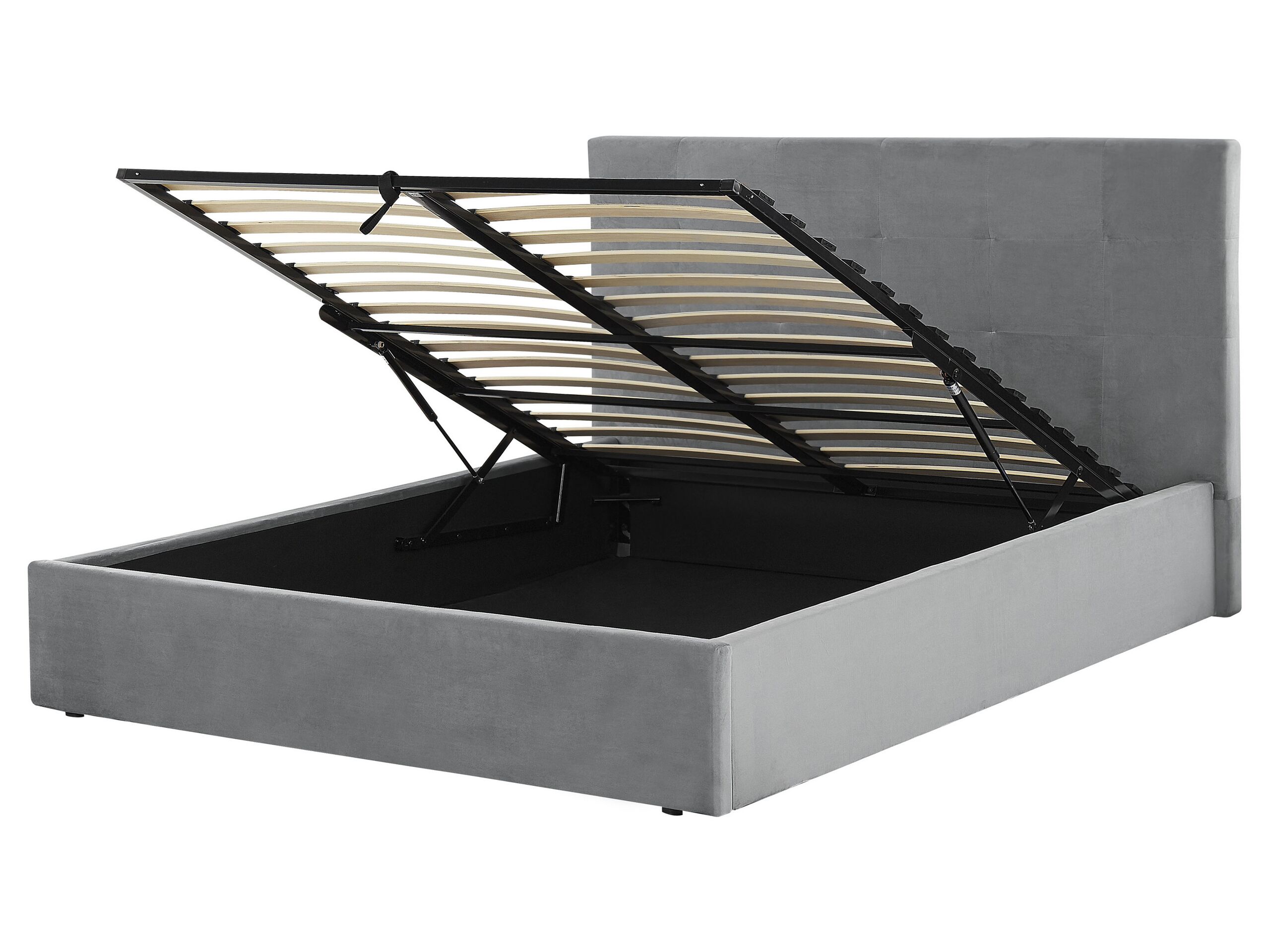 Velvet EU King Size Ottoman Bed Grey LORIENT