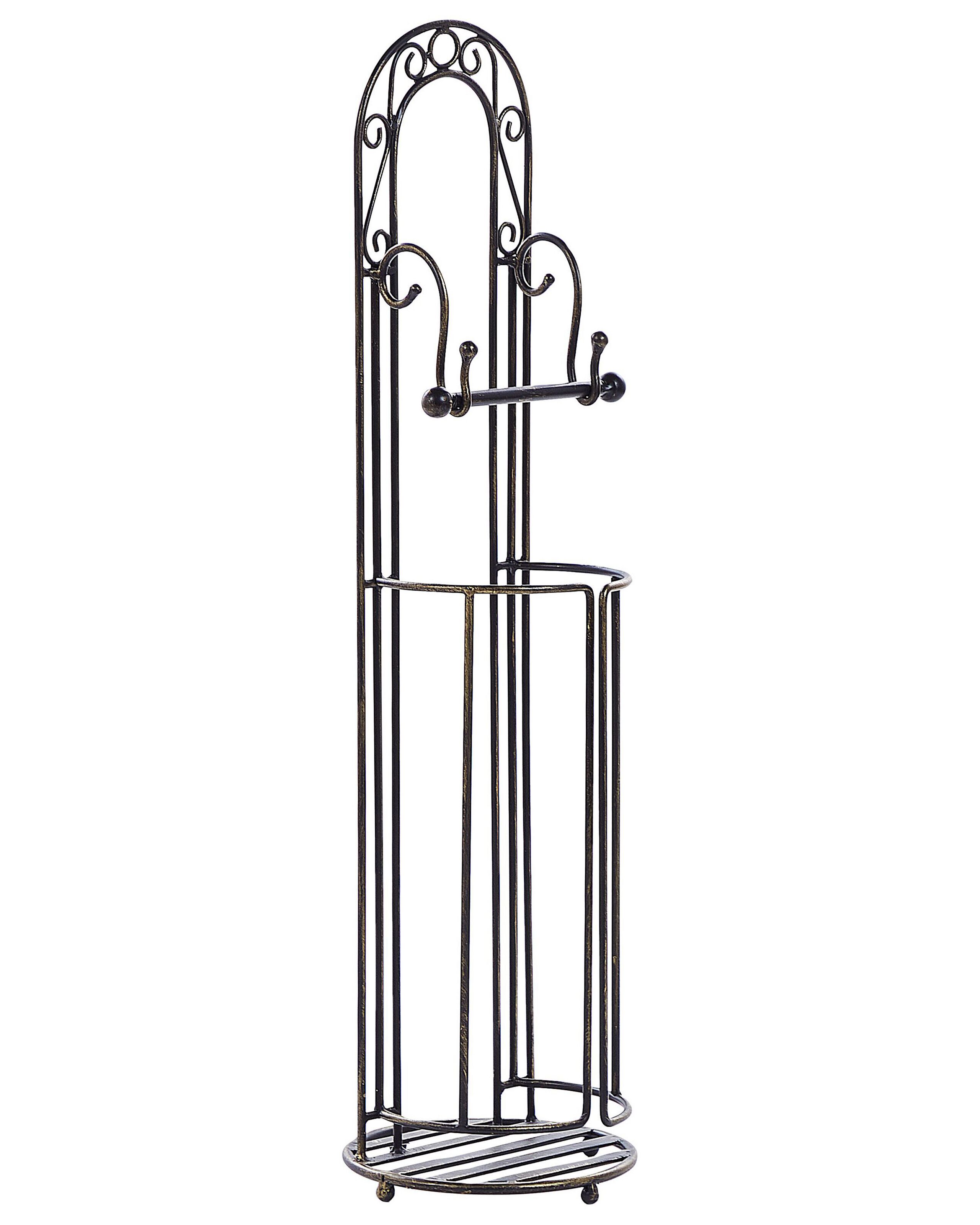 Freestanding Metal Toilet Paper Holder Black TEMUCO