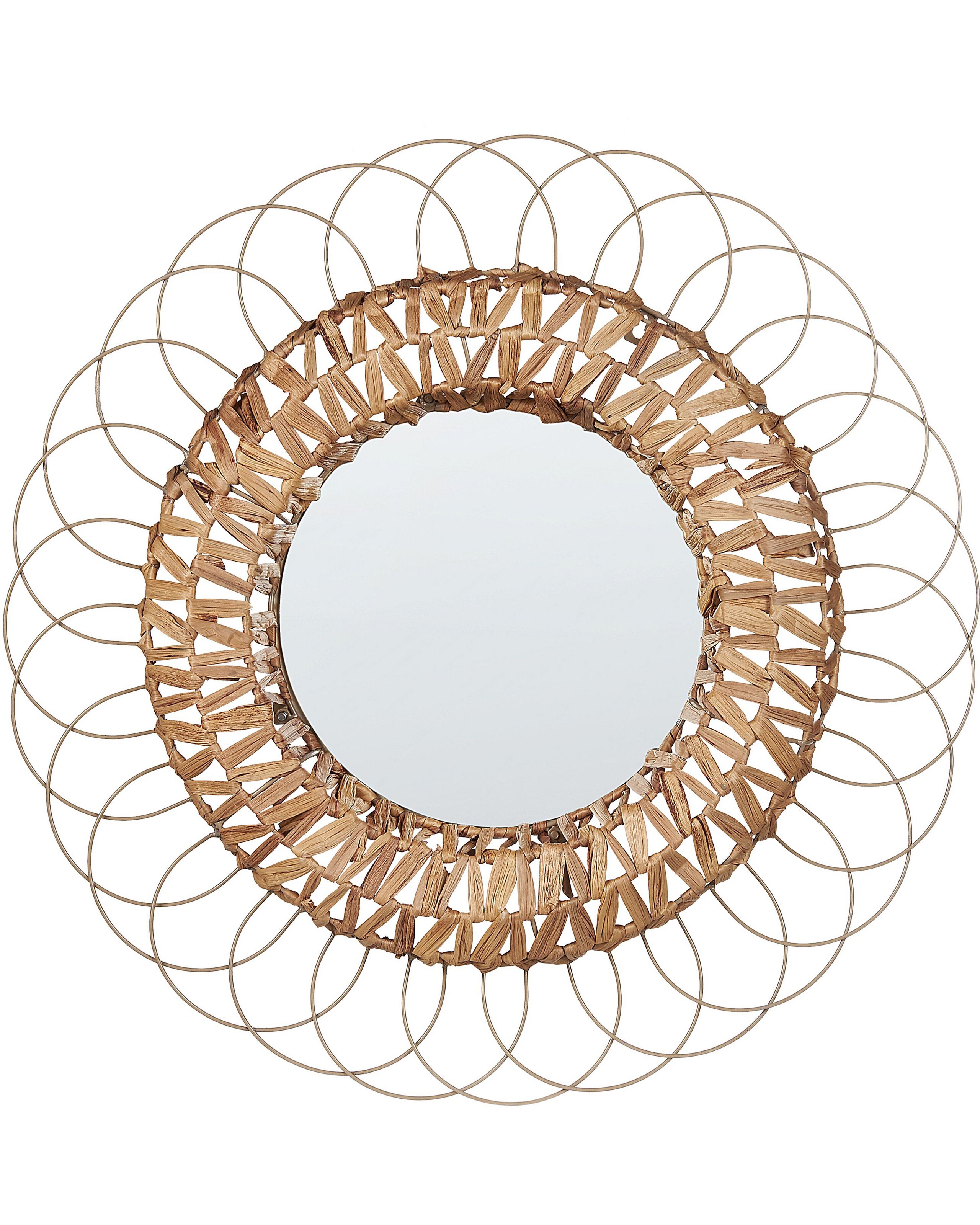 Water Hyacinth Wall Mirror 67cm Natural