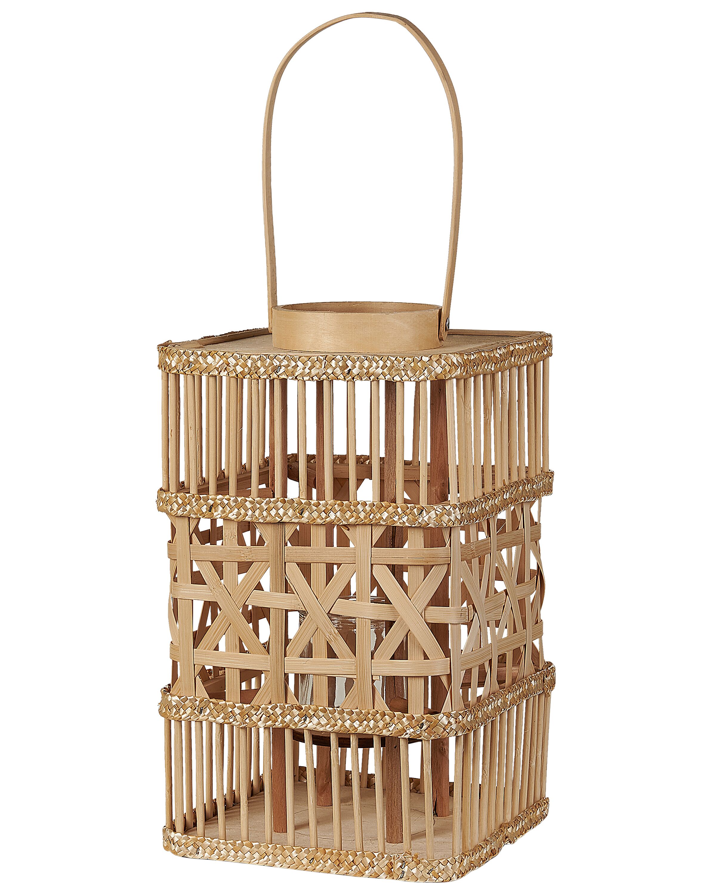 Bamboo Candle Lantern 35 cm Natural LUMBIS