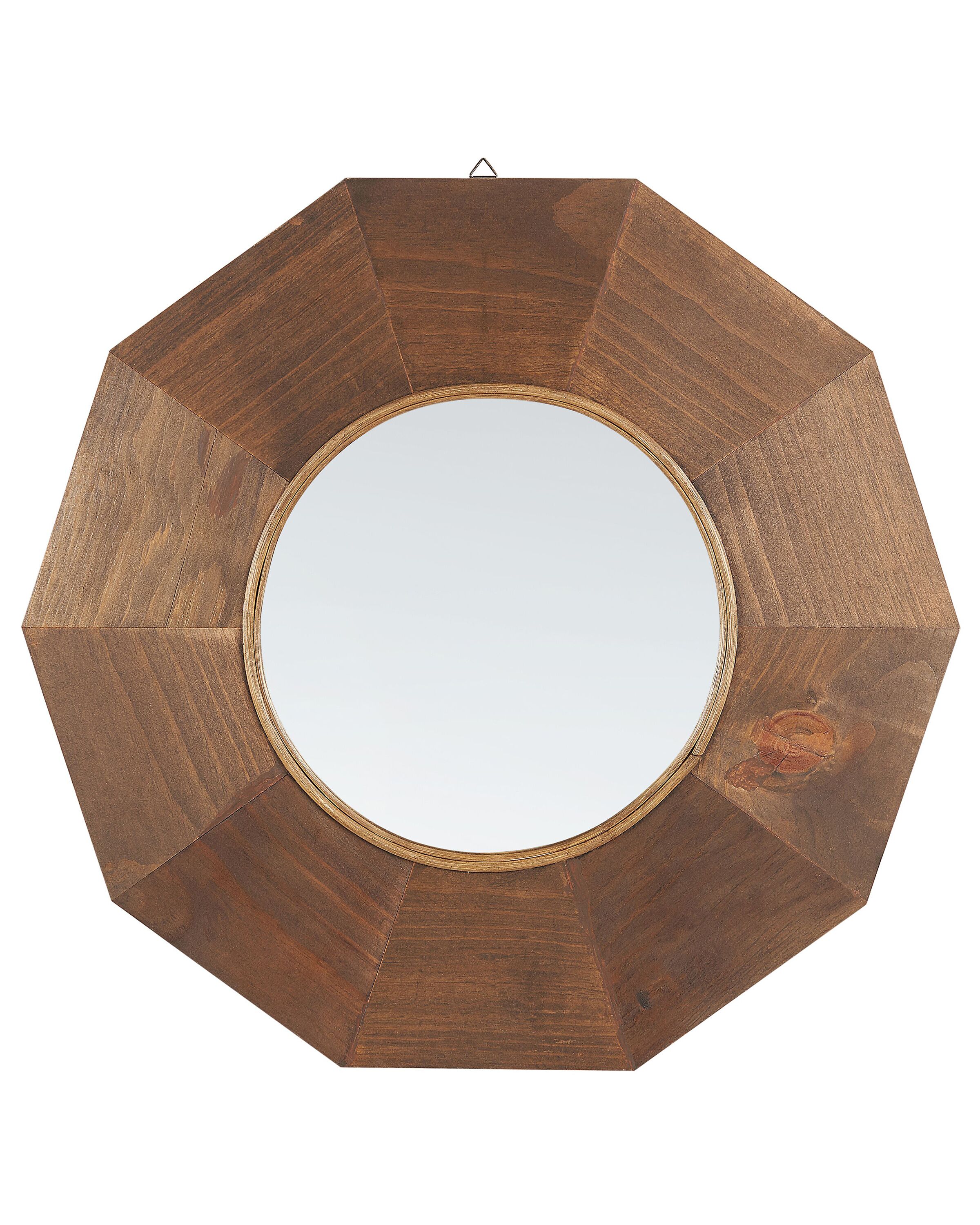 Wooden Wall Mirror 60x60cm Brown