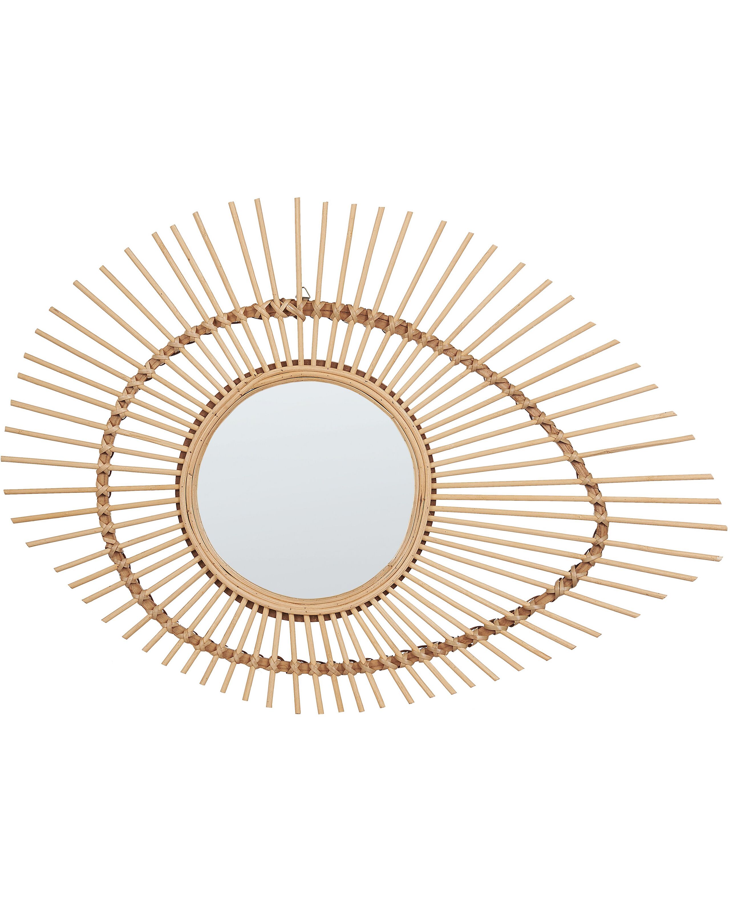 Bamboo Oval Wall Mirror 63x45cm Natural