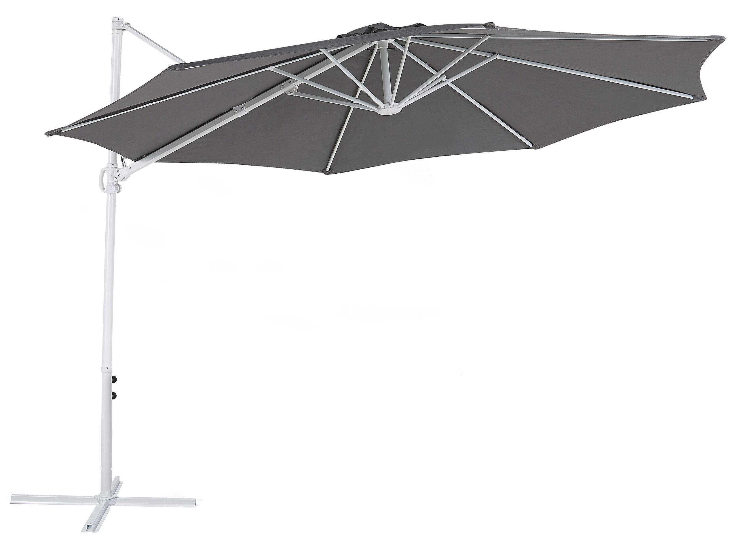 Cantilever Garden Parasol 2.95 m Dark Grey and White SAVONA II
