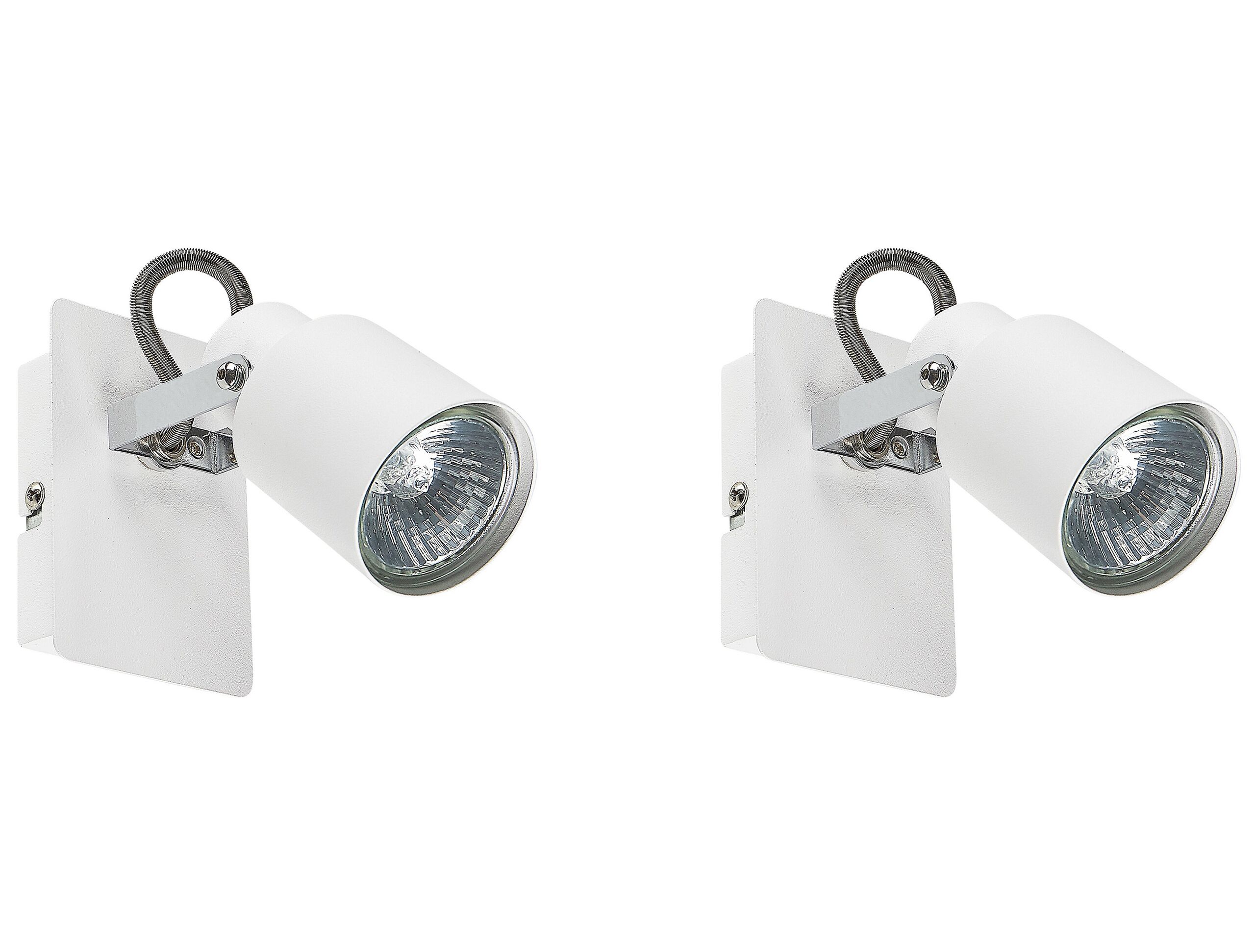 Set of 2 Metal Spotlight Lamps White BONTE
