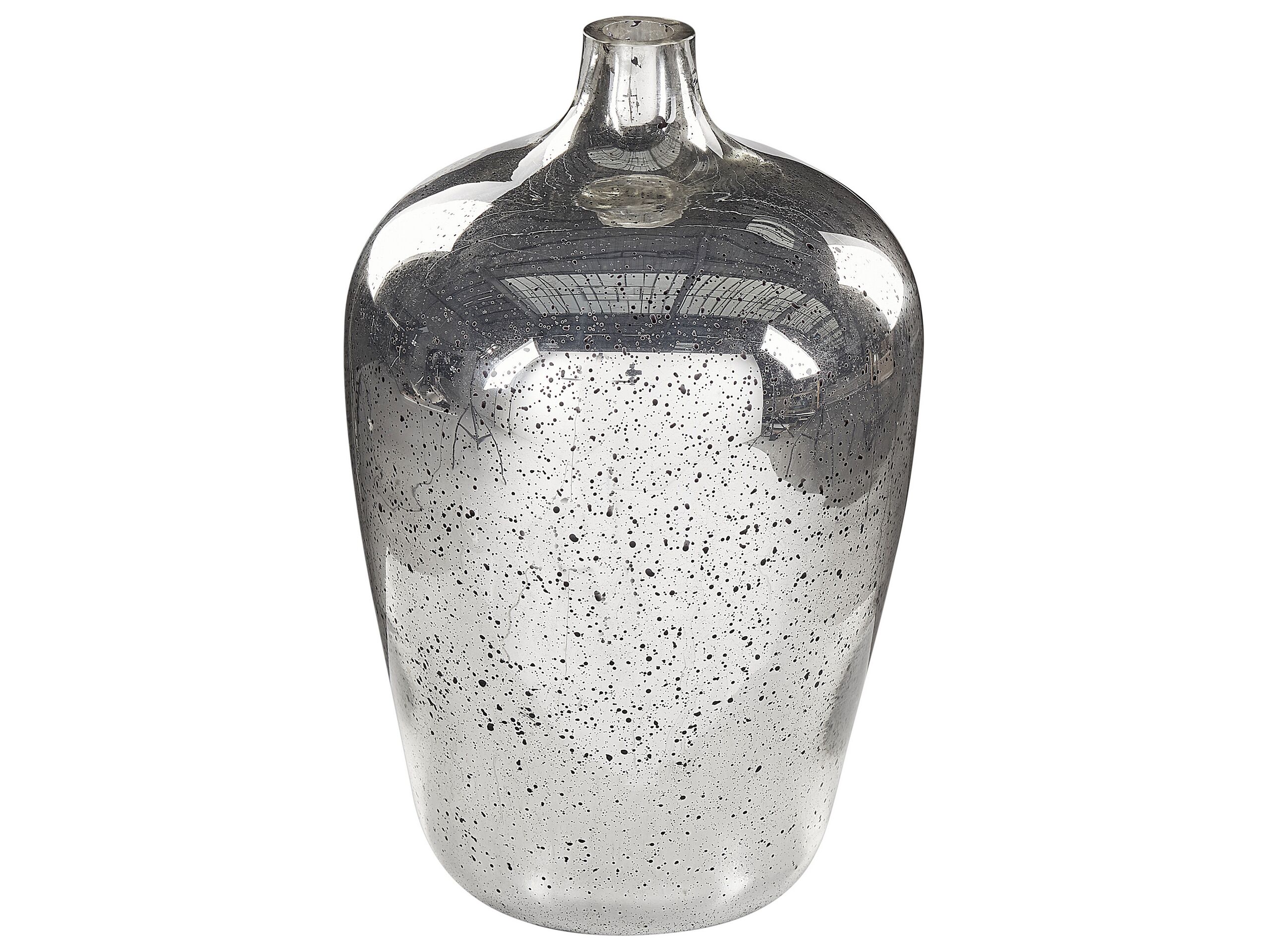 Glass Flower Vase 40 Silver Black KACHORI