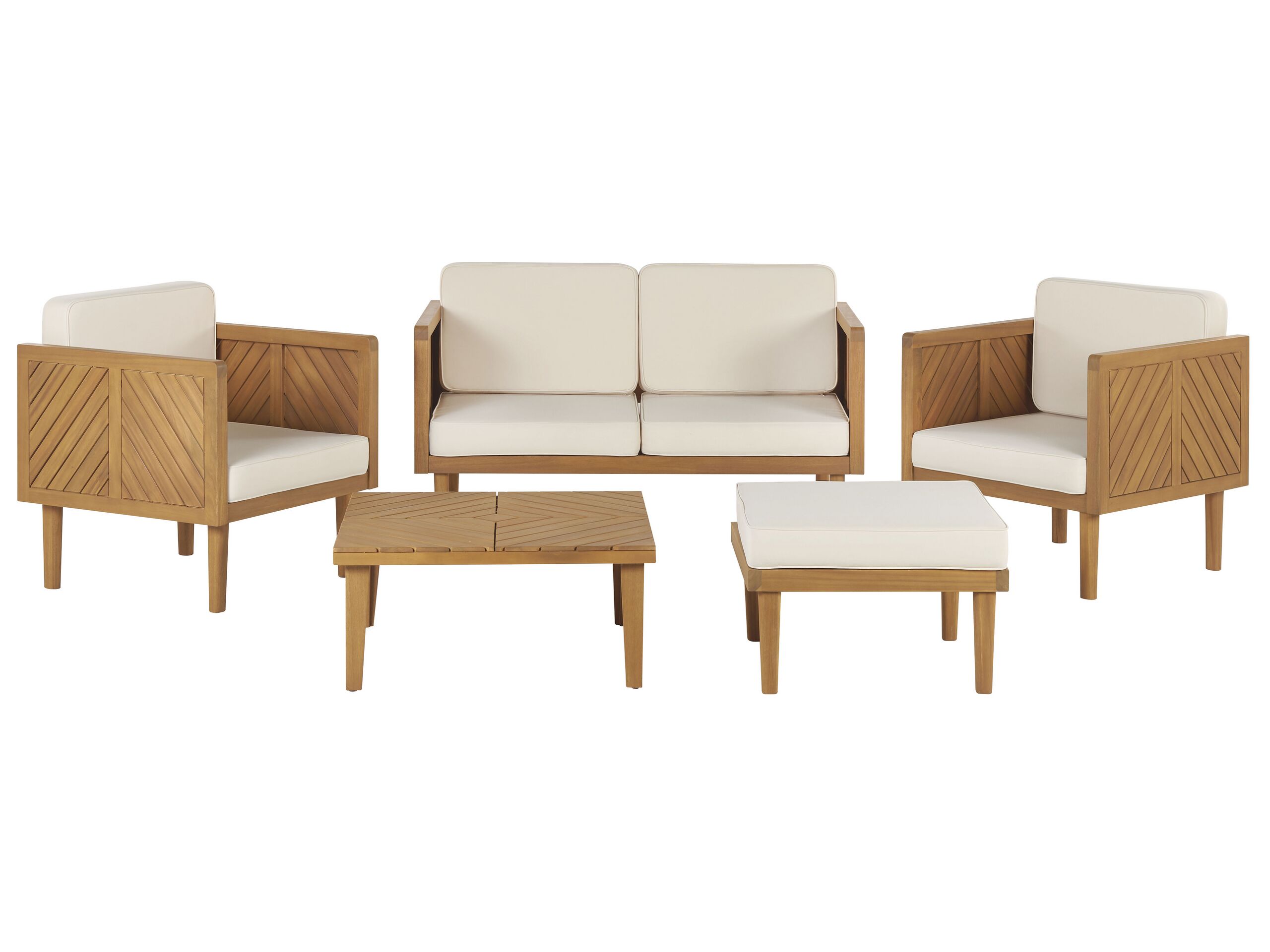 4 Seater Acacia Wood Garden Sofa Set Light BARATTI