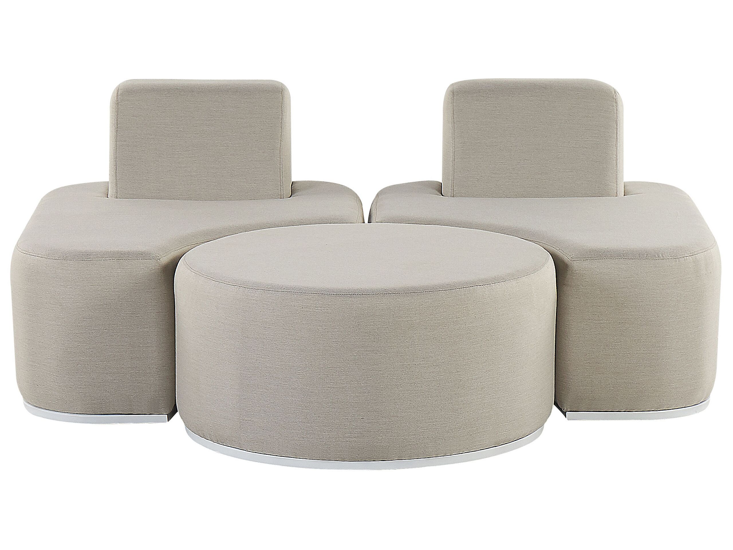 2 Seater Modular Garden Sofa Set Light Grey FABRO