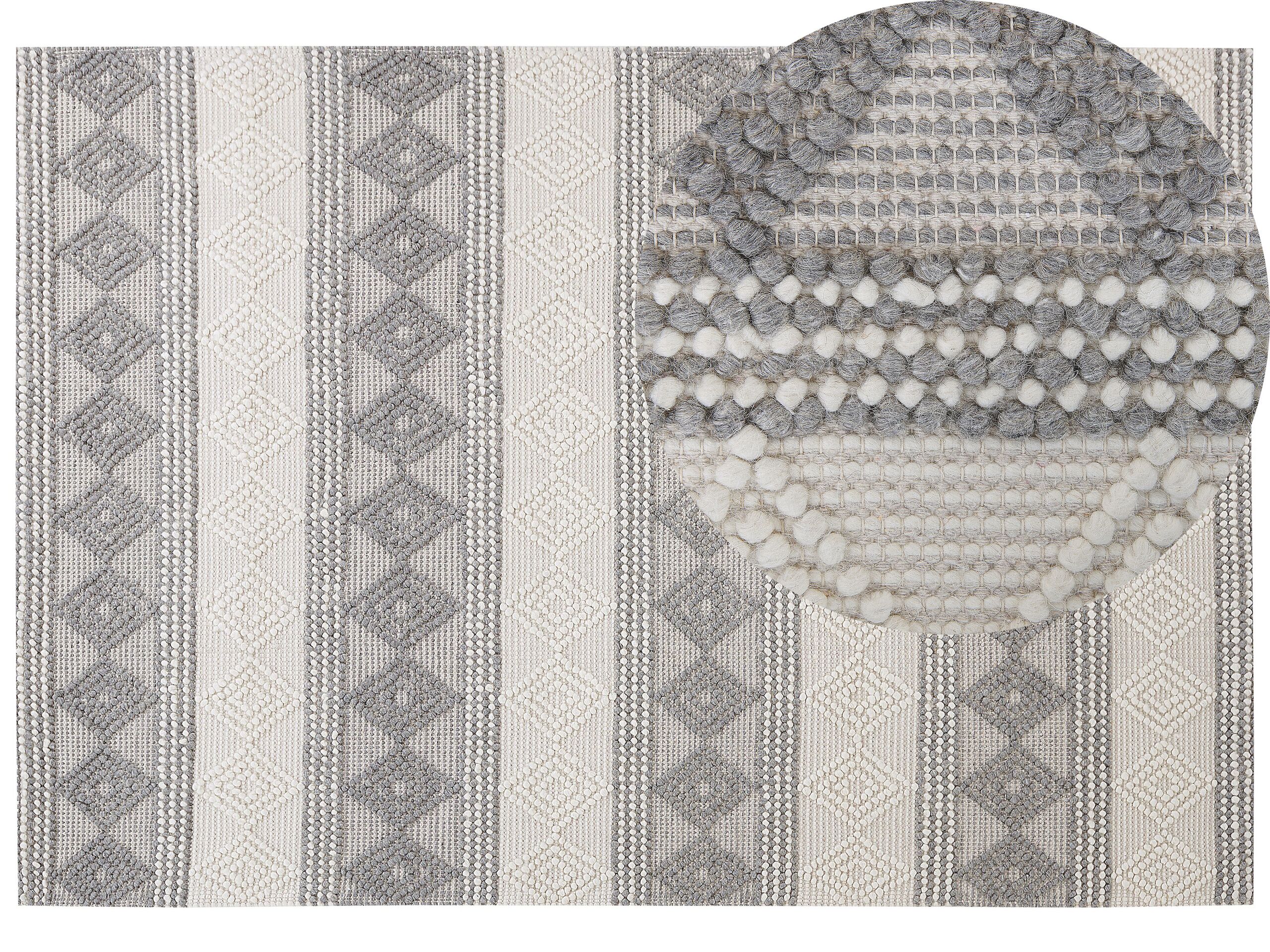 Wool Area Rug 160x230cm Beige and Grey