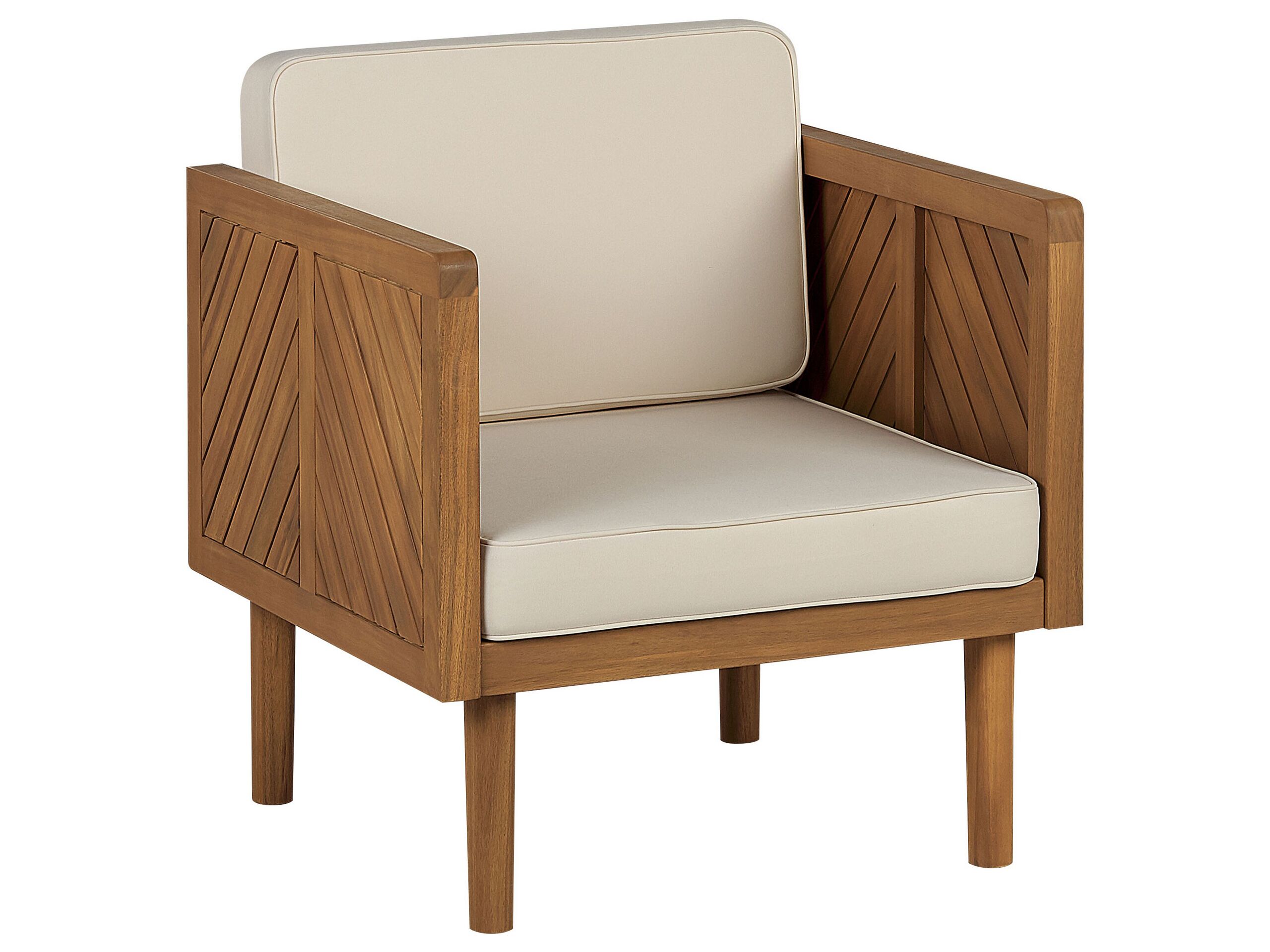 Acacia Wood Garden Armchair Light BARATTI