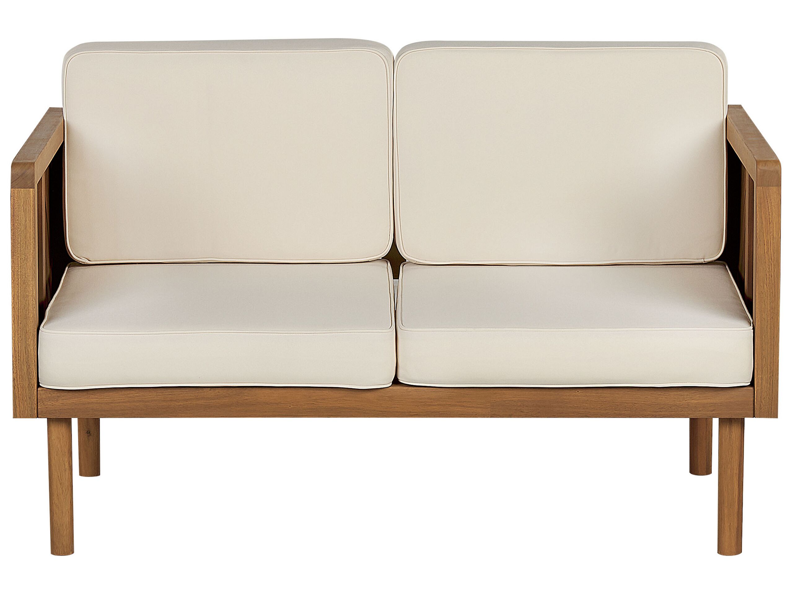 2 Seater Acacia Wood Garden Sofa Light BARATTI