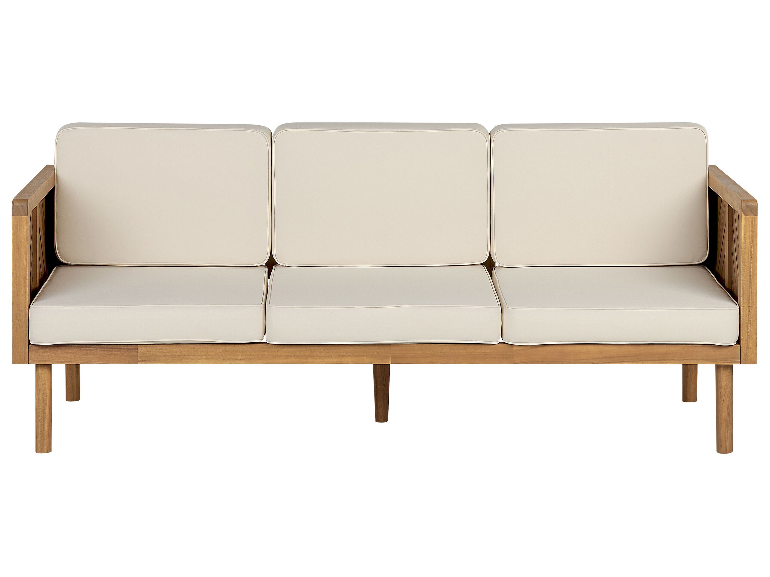 3 Seater Acacia Wood Garden Sofa Light BARATTI