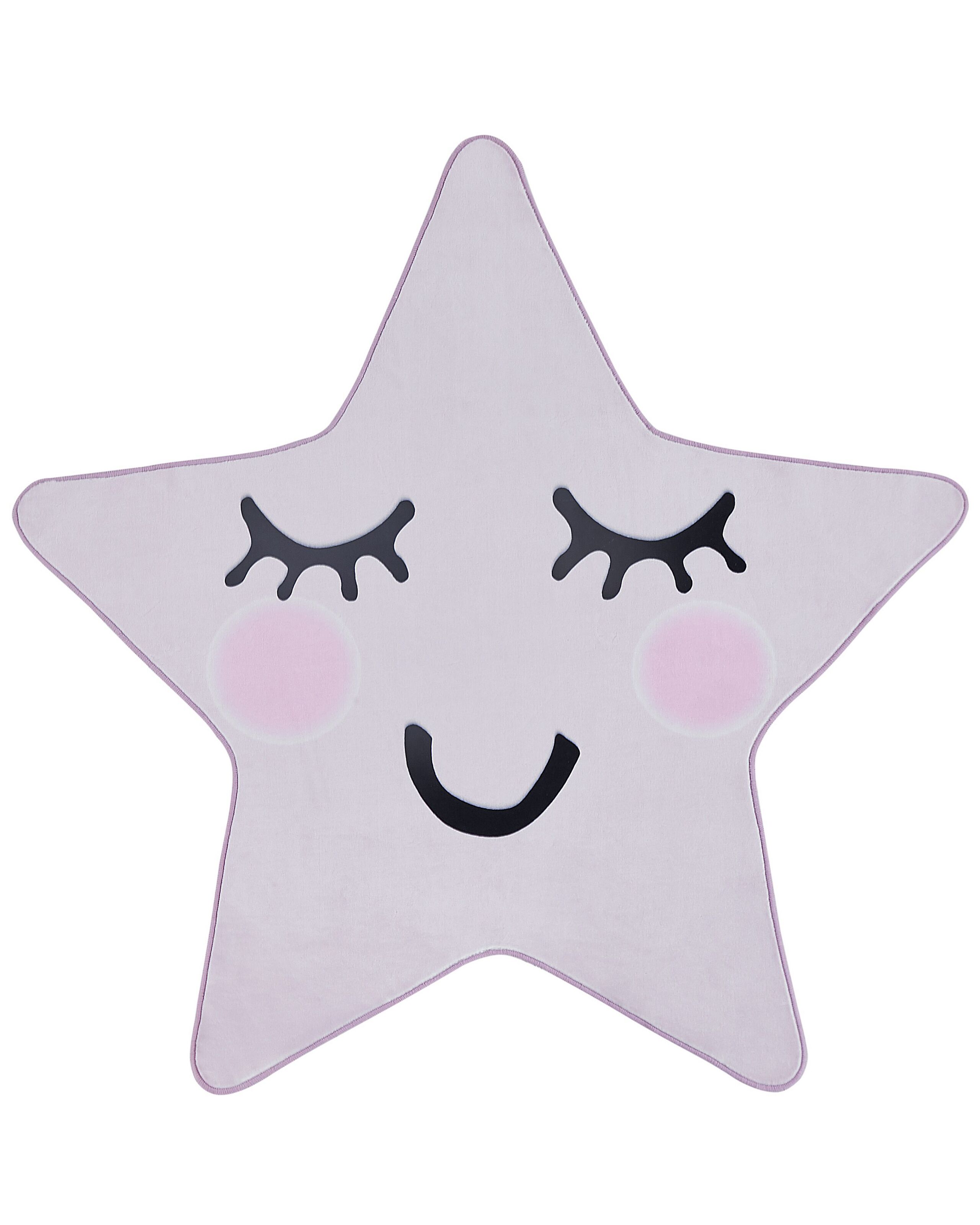 Kids Rug Star Print 120x120cm Pink